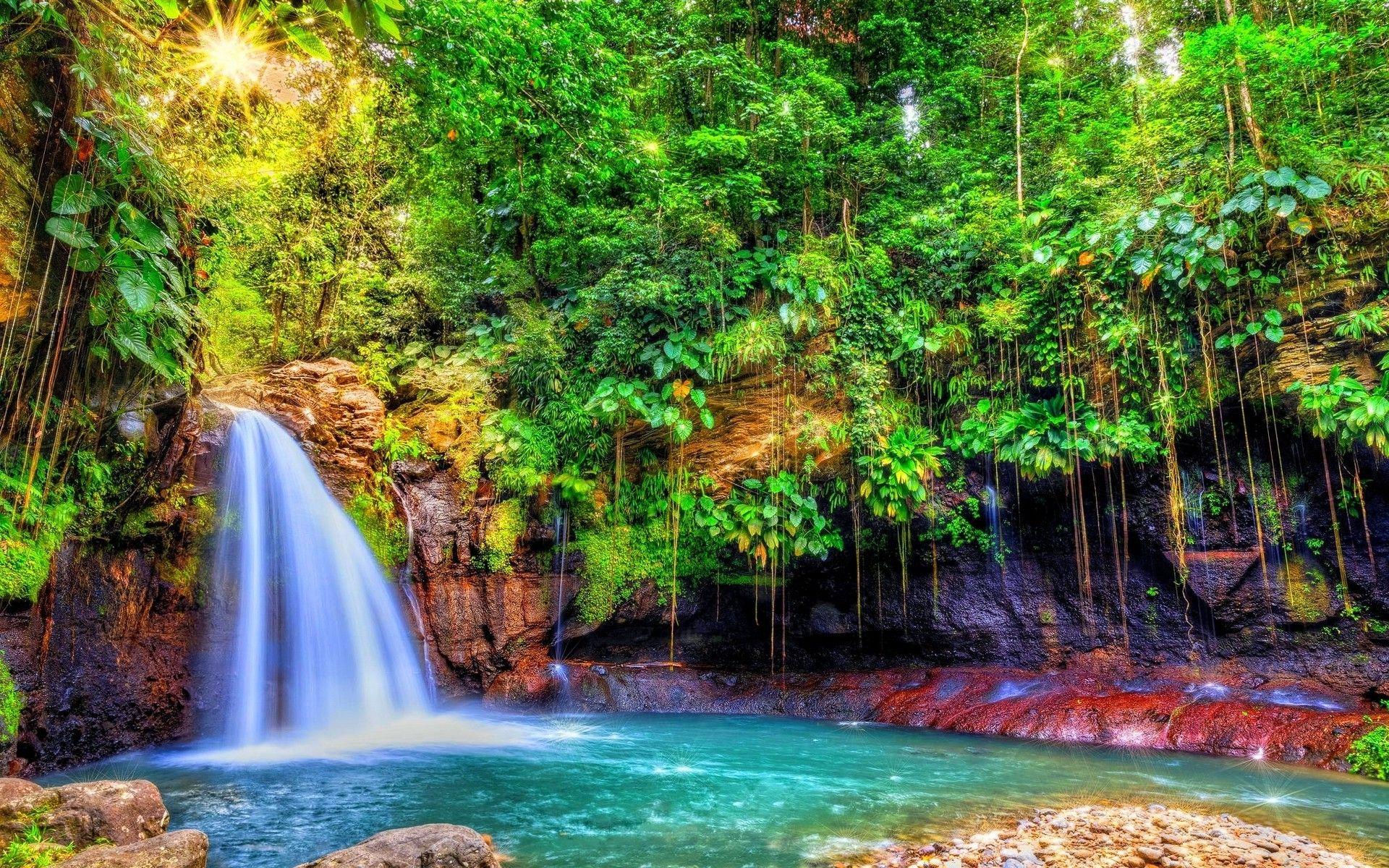 1920x1200 Tropical Island Waterfalls Wallpaper, HD Tropical Island Waterfalls Background