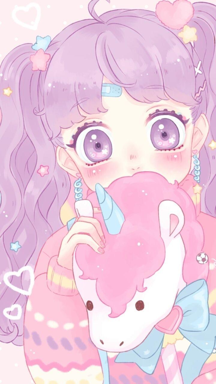 Purple Eyes Pink Hair Anime Girl Ears Strawberry HD Anime Girl Wallpapers   HD Wallpapers  ID 85851