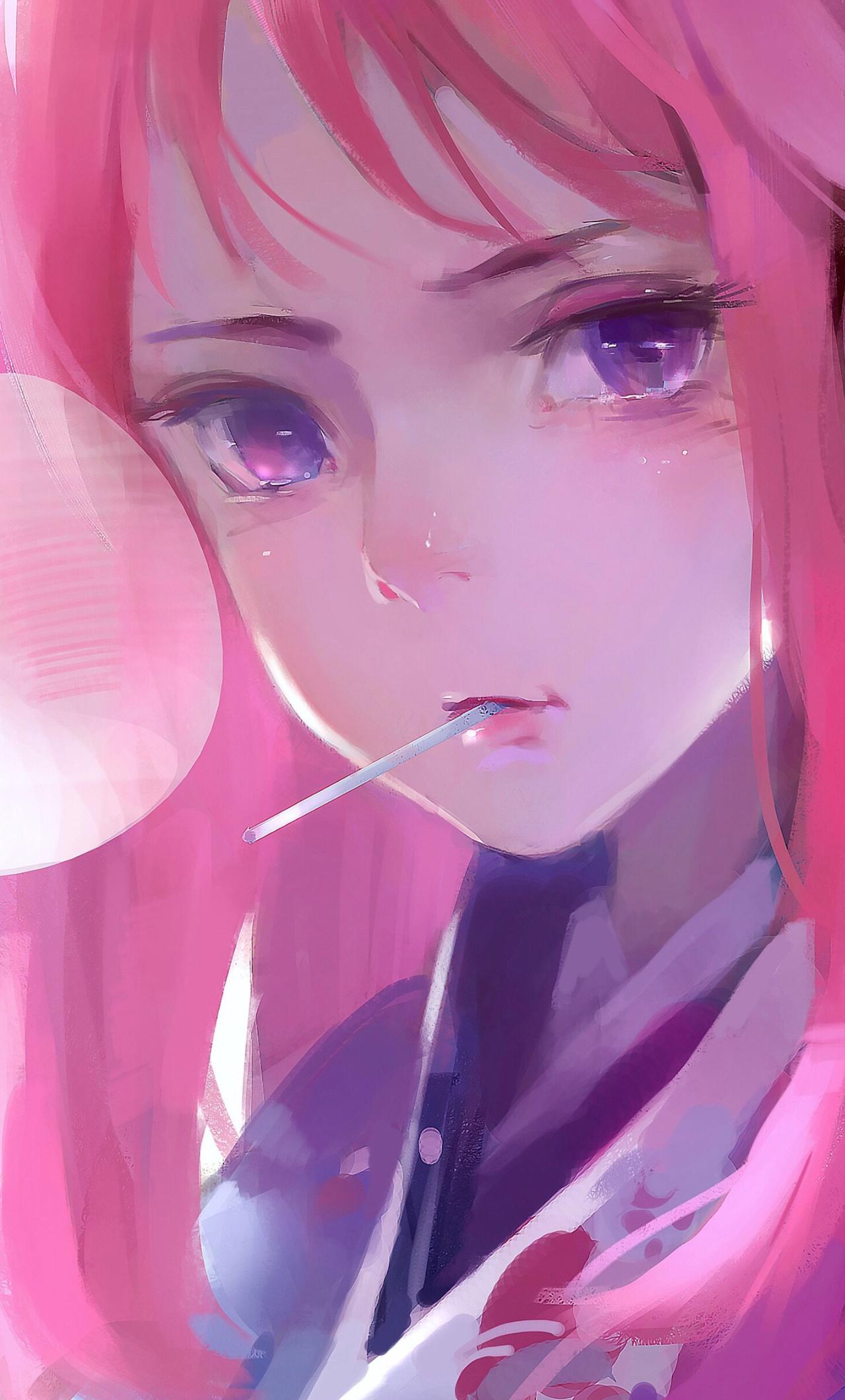1280x2120 Cute Anime Girl Pink Art 4k iPhone HD 4k Wallpaper, Image, Background, Photo and Picture