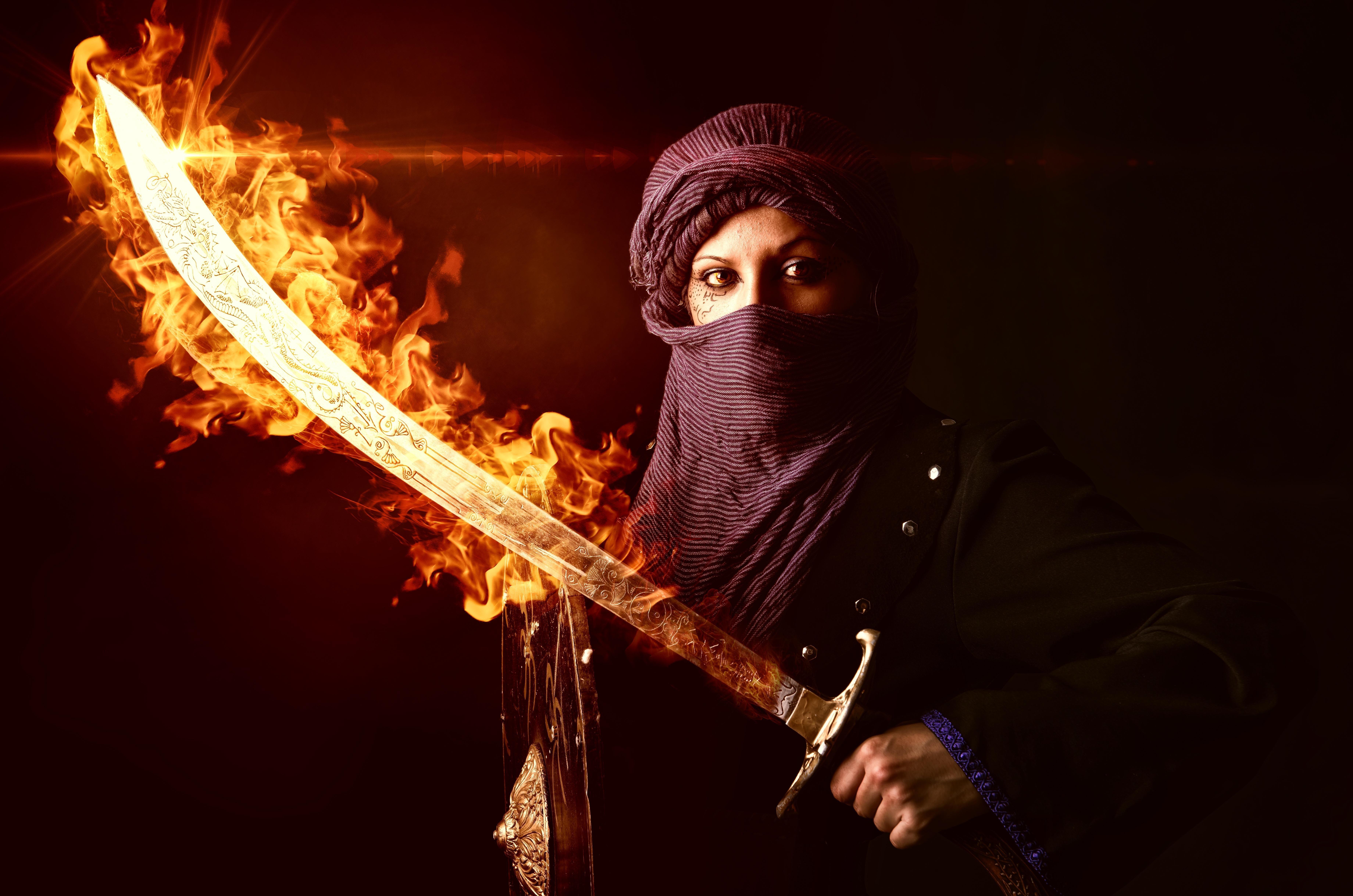 7360x4875 Warrior Women With Burning Sword 8k Wallpaper, HD Others Wallpaper, 4k Wallpaper, Image, Background, Photos and Picture
