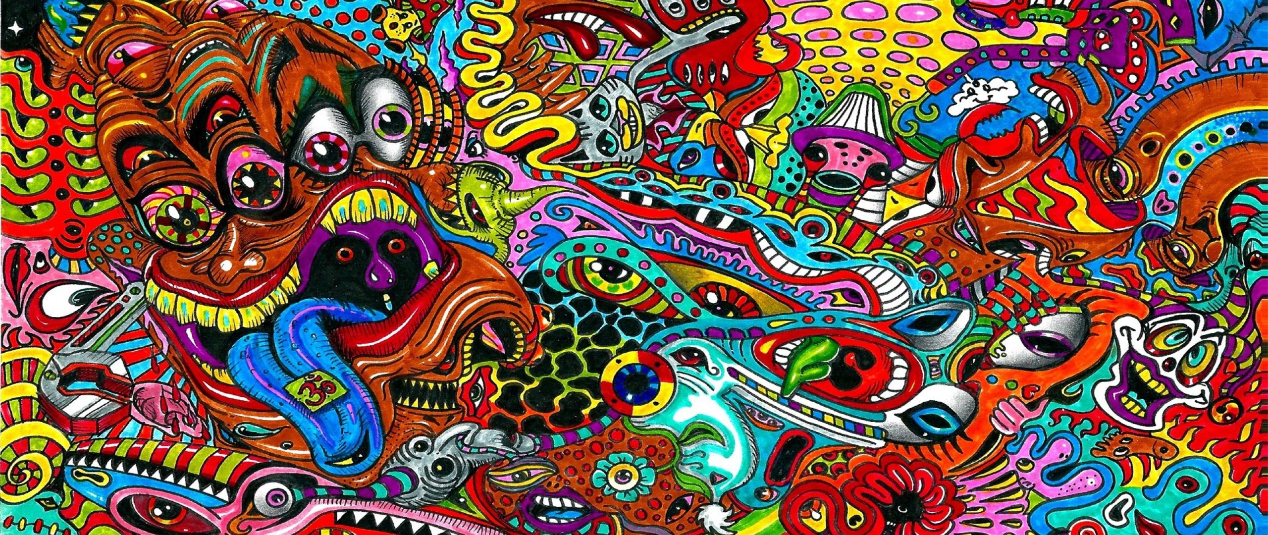 2560x1080 Psychedelic Background