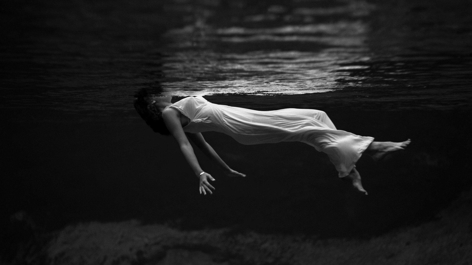 1920x1080 The Chemical Brothers, Women, Underwater, Monochrome HD Wallpaper / Desktop and Mobile Image & Photo