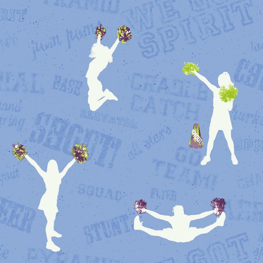 1000x1000 Girl Power 2 Cheer Blue Wallpaper PW4001