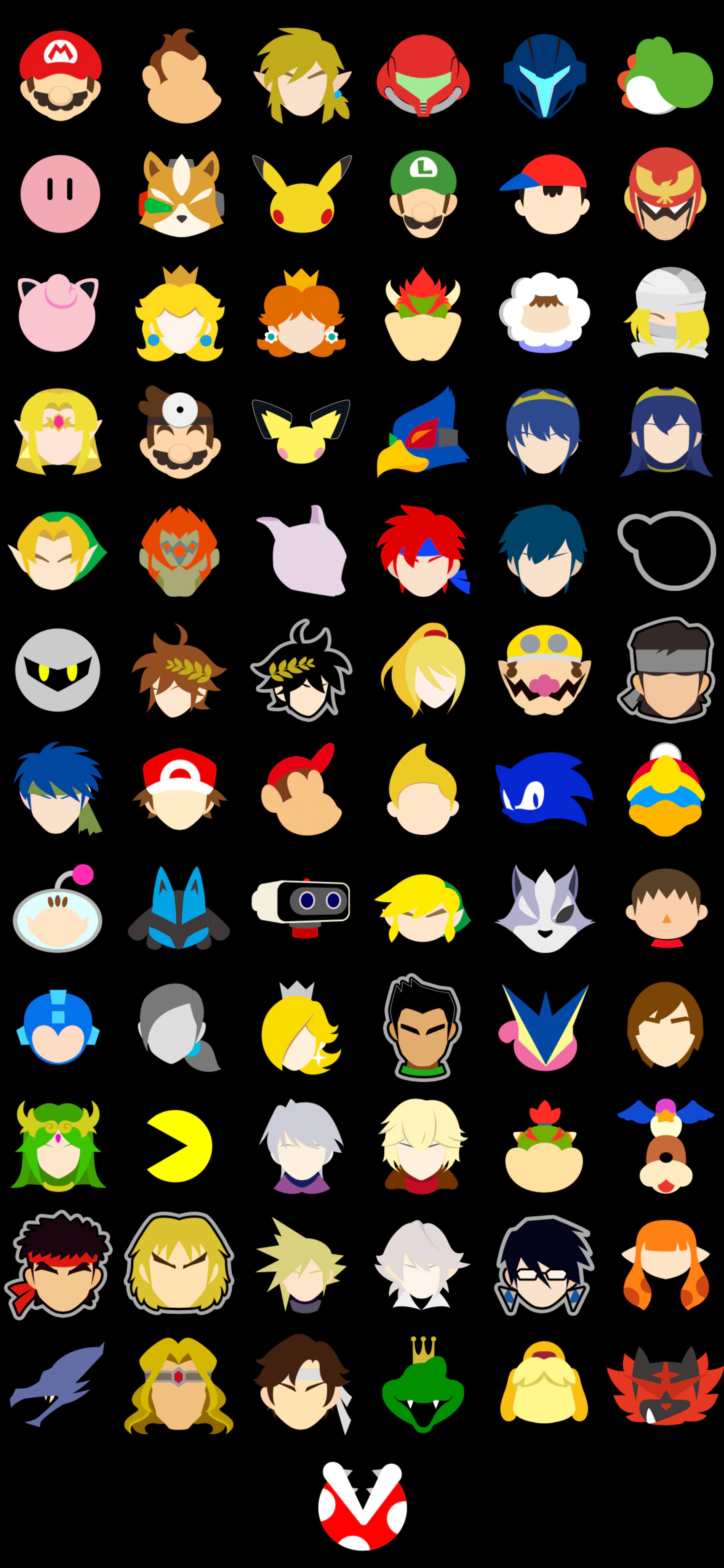 4252x9207 Smash Bros Stock Icon Phone Wallpaper: NintendoSwitch