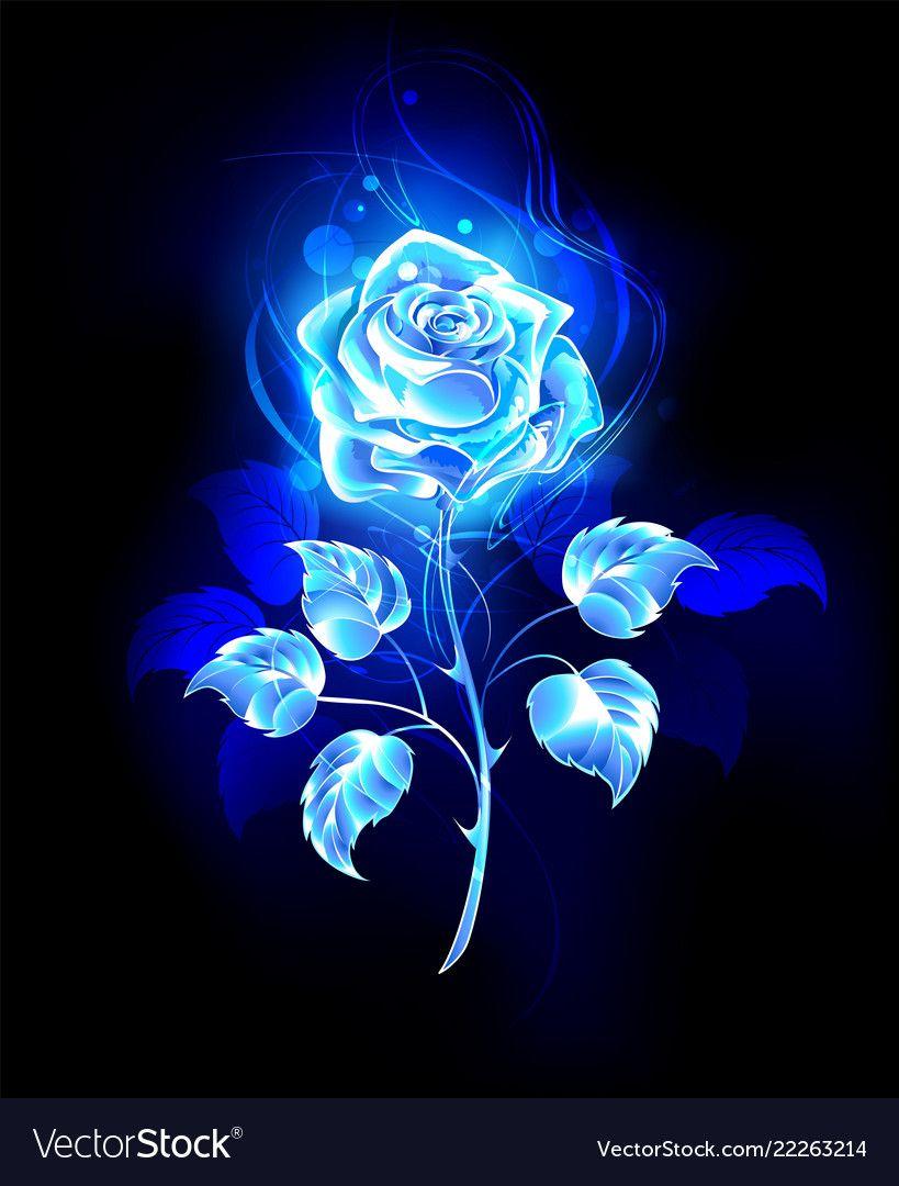 819x1080 Burning blue rose Royalty Free Vector Image. Blue roses wallpaper, Black and blue wallpaper, Blue roses