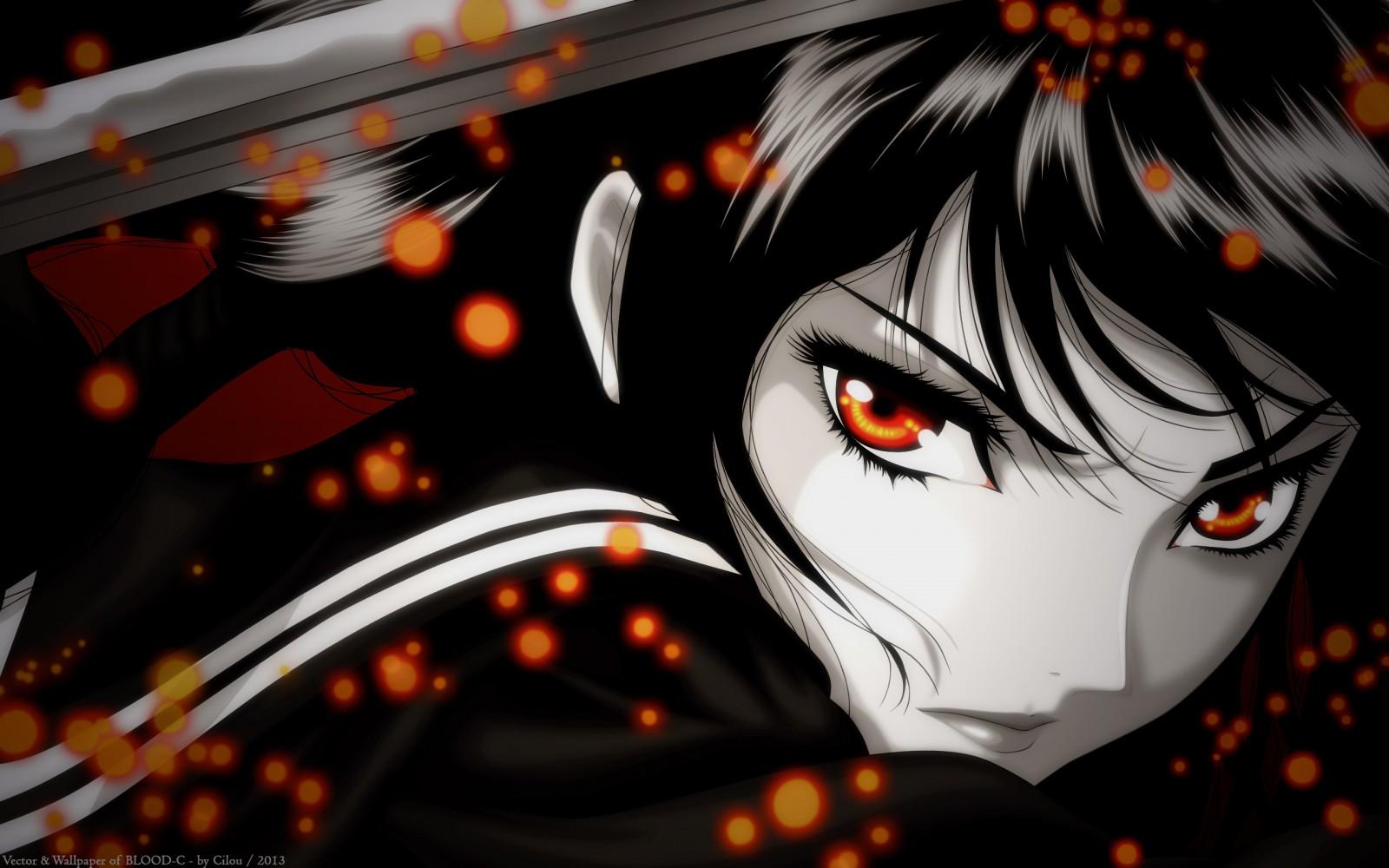 1600x1000 #Kisaragi Saya, #anime, #Blood C, #anime Girls, Wallpaper HD Wallpaper
