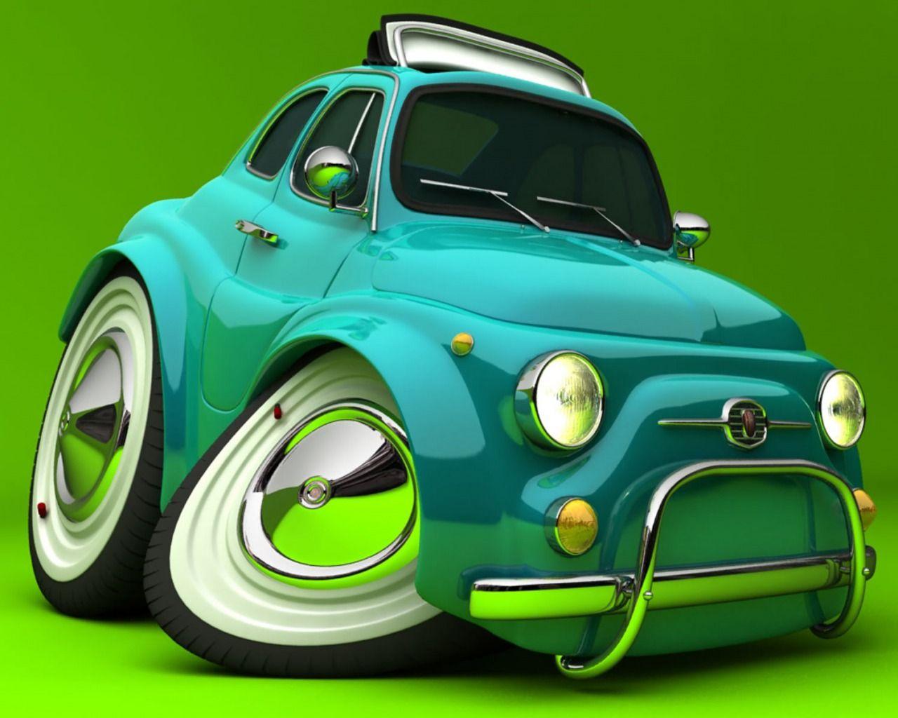 1280x1024 Aqua 3D car. Fiat Car humor, Car wallpaper