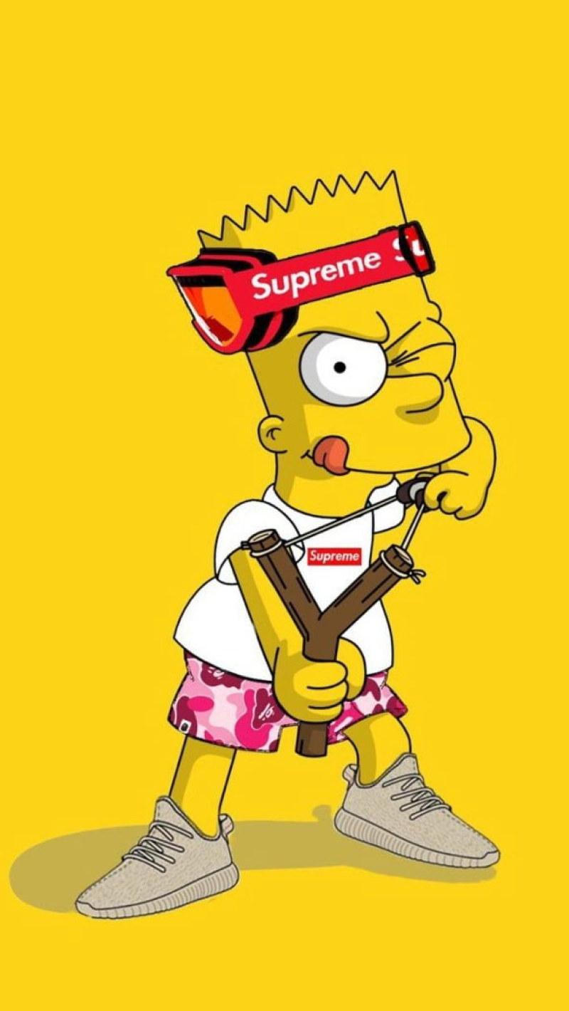 800x1420 Wallpaper Supreme, Bart Simpson • Wallpaper For You