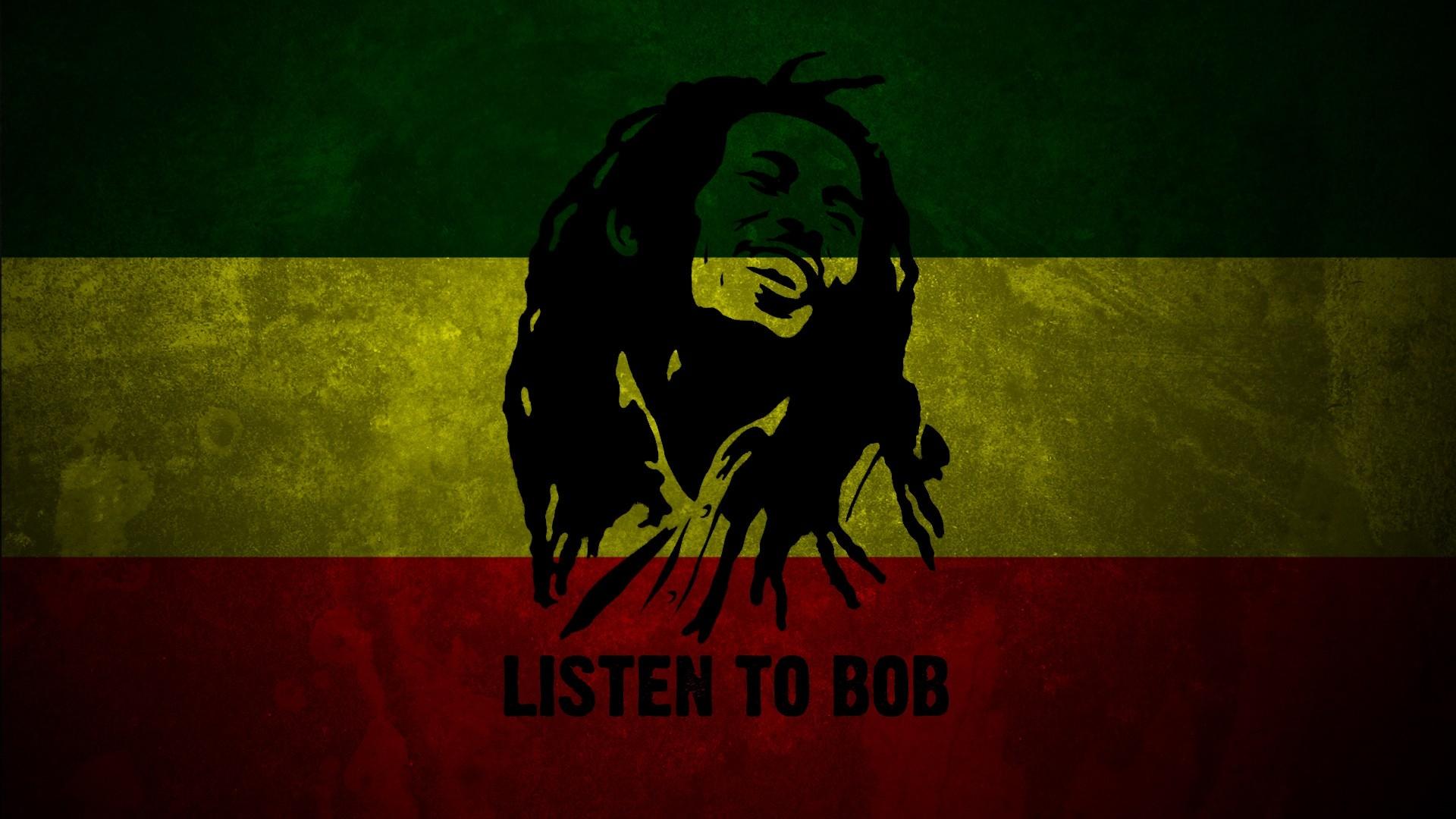 1920x1080 Download Wallpaper 1920x1080 bob marley, flag, smile, dreadlocks, letters Full HD 1080p HD Background