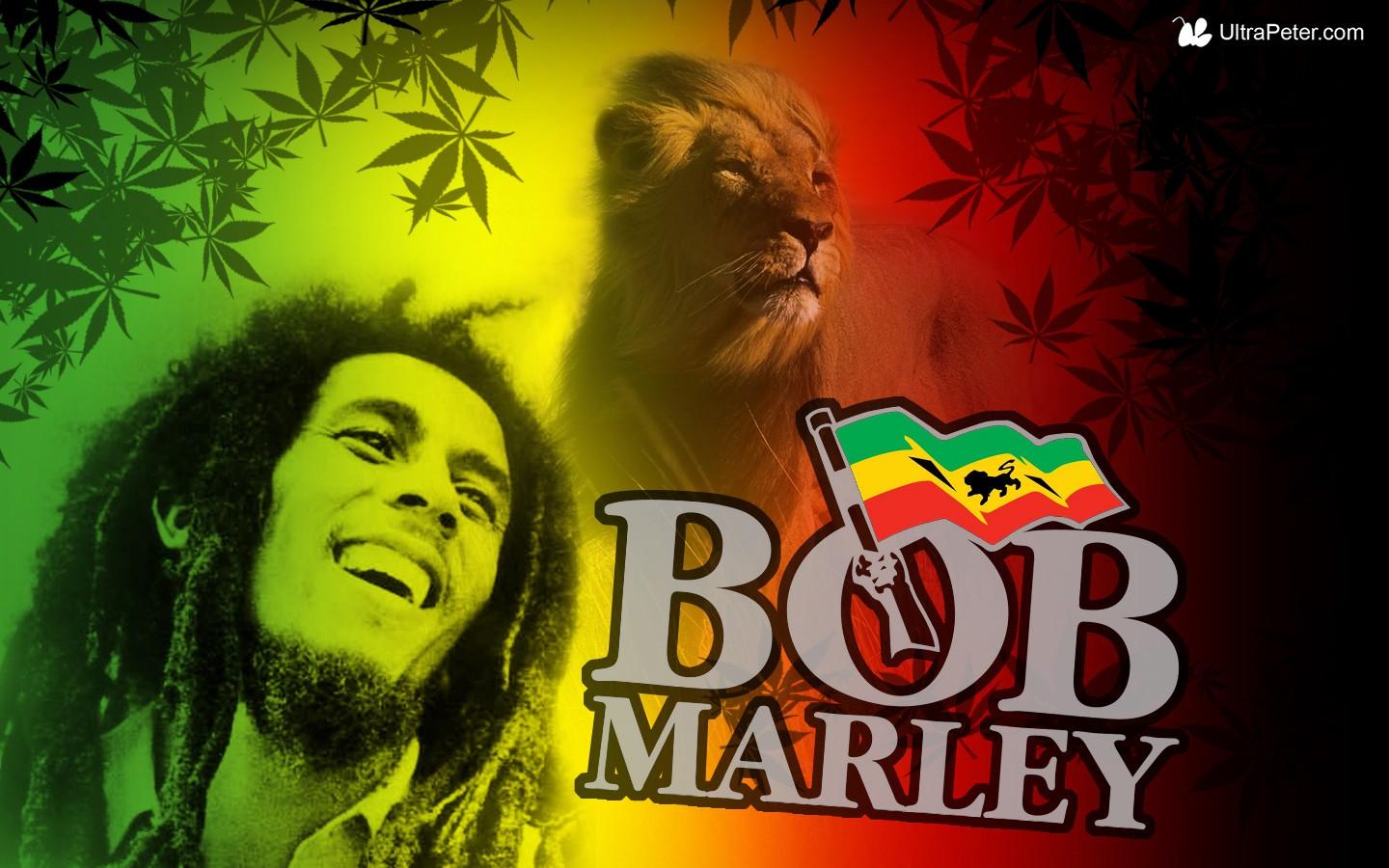 1440x900 Collage Bob Marley Flag Men Wallpaper:1440x900