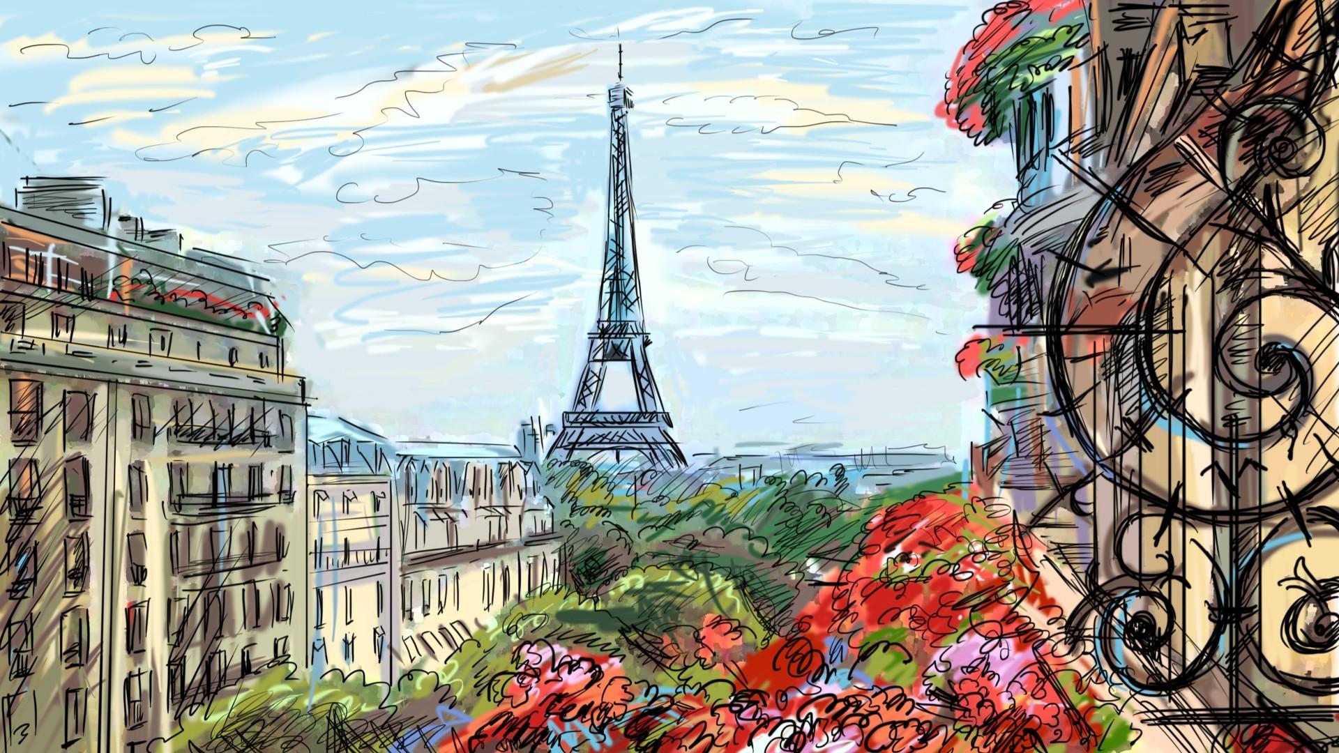 1920x1080 Free Wallpaper Of Paris Art Photo Desktop Image Windows