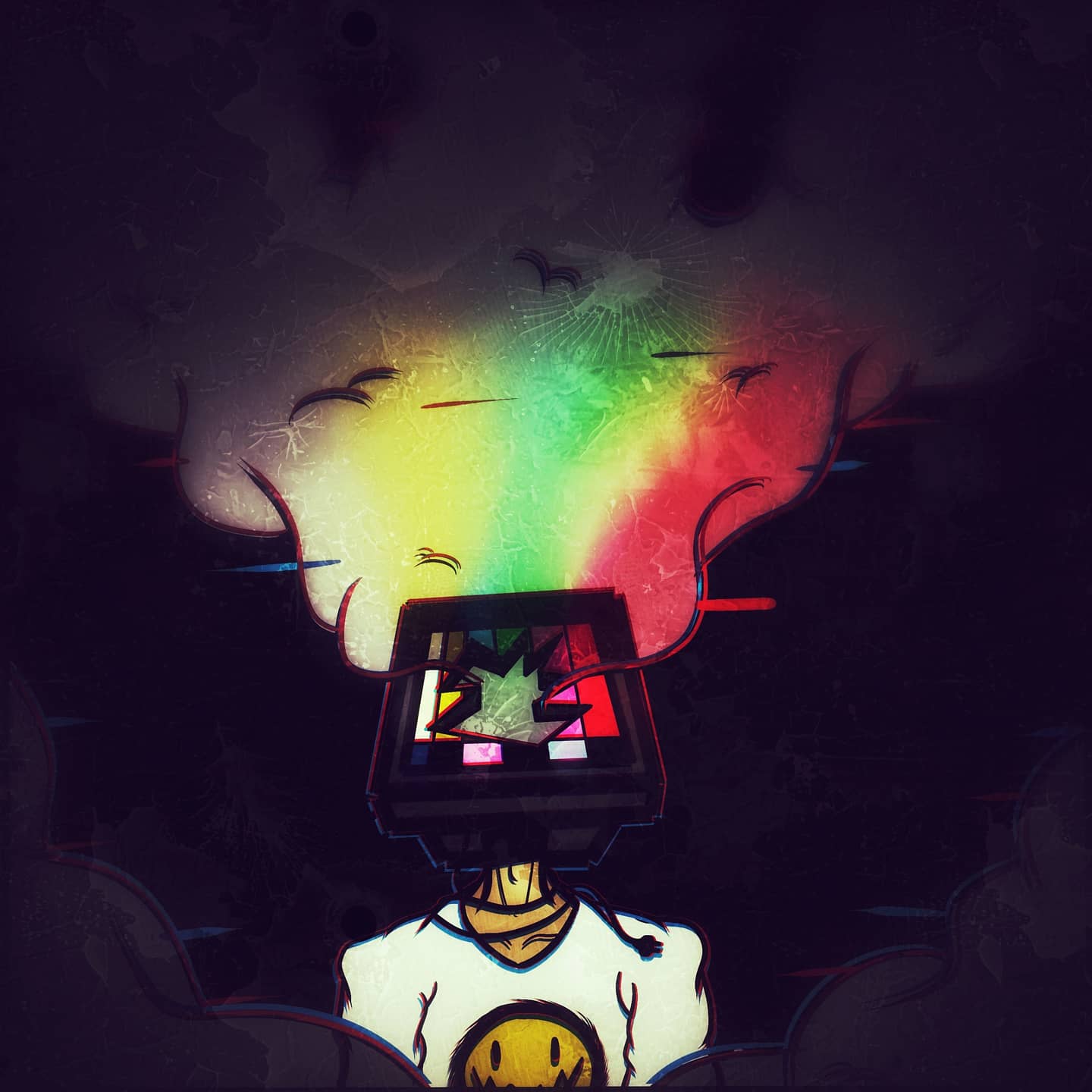 1440x1440 T.V Head: drawing