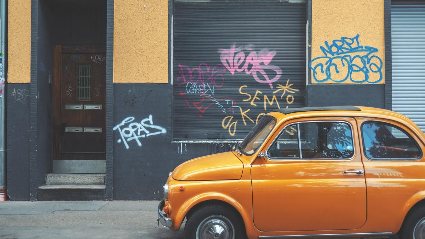 1366x768 Download 1366x768 Retro, Cars, Side View, Orange, Cute Wallpaper for Laptop, Notebook