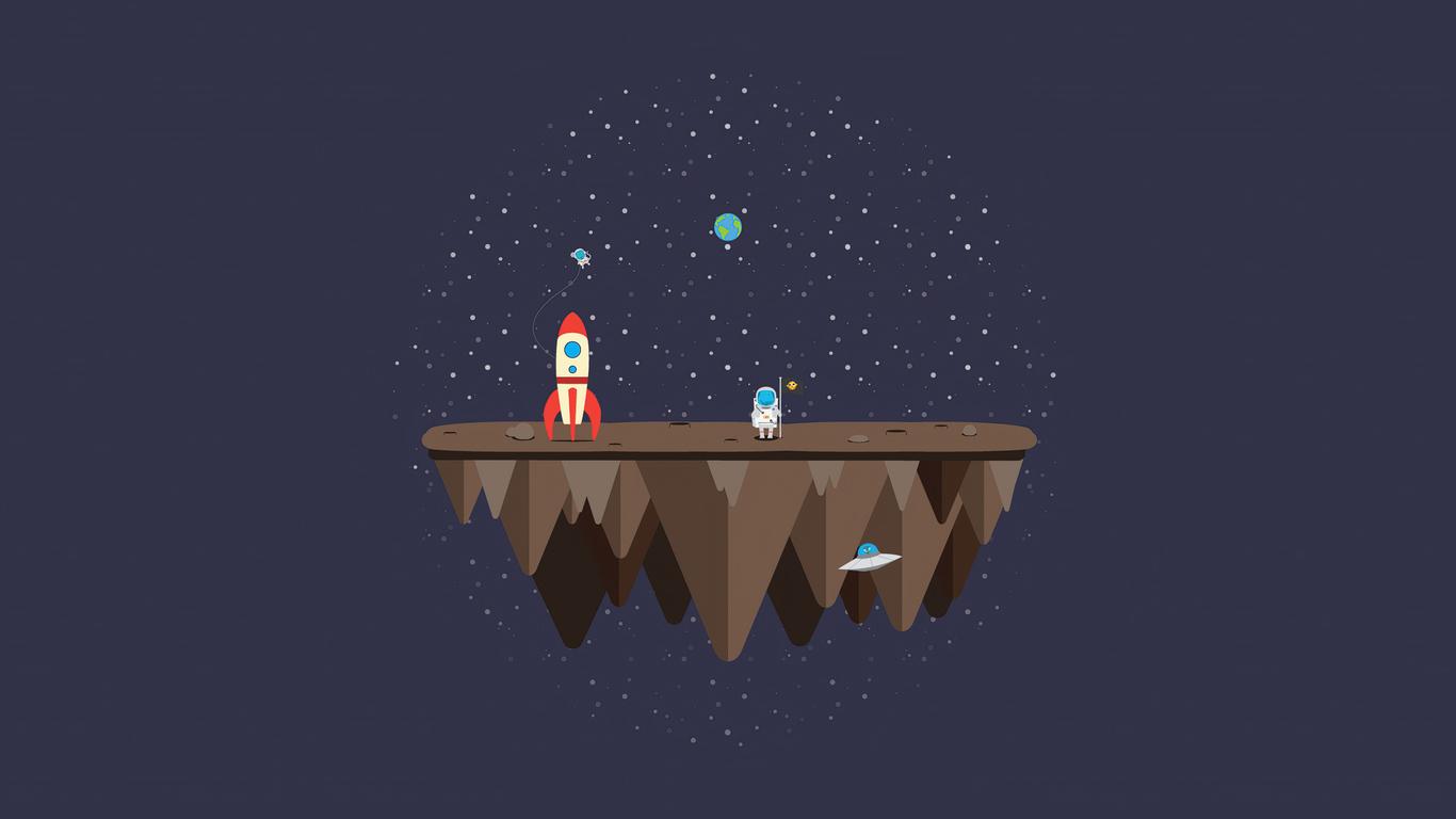 1366x768 Astronaut Rocket Minimalism 4k 1366x768 Resolution HD 4k Wallpaper, Image, Background, Photo and Picture