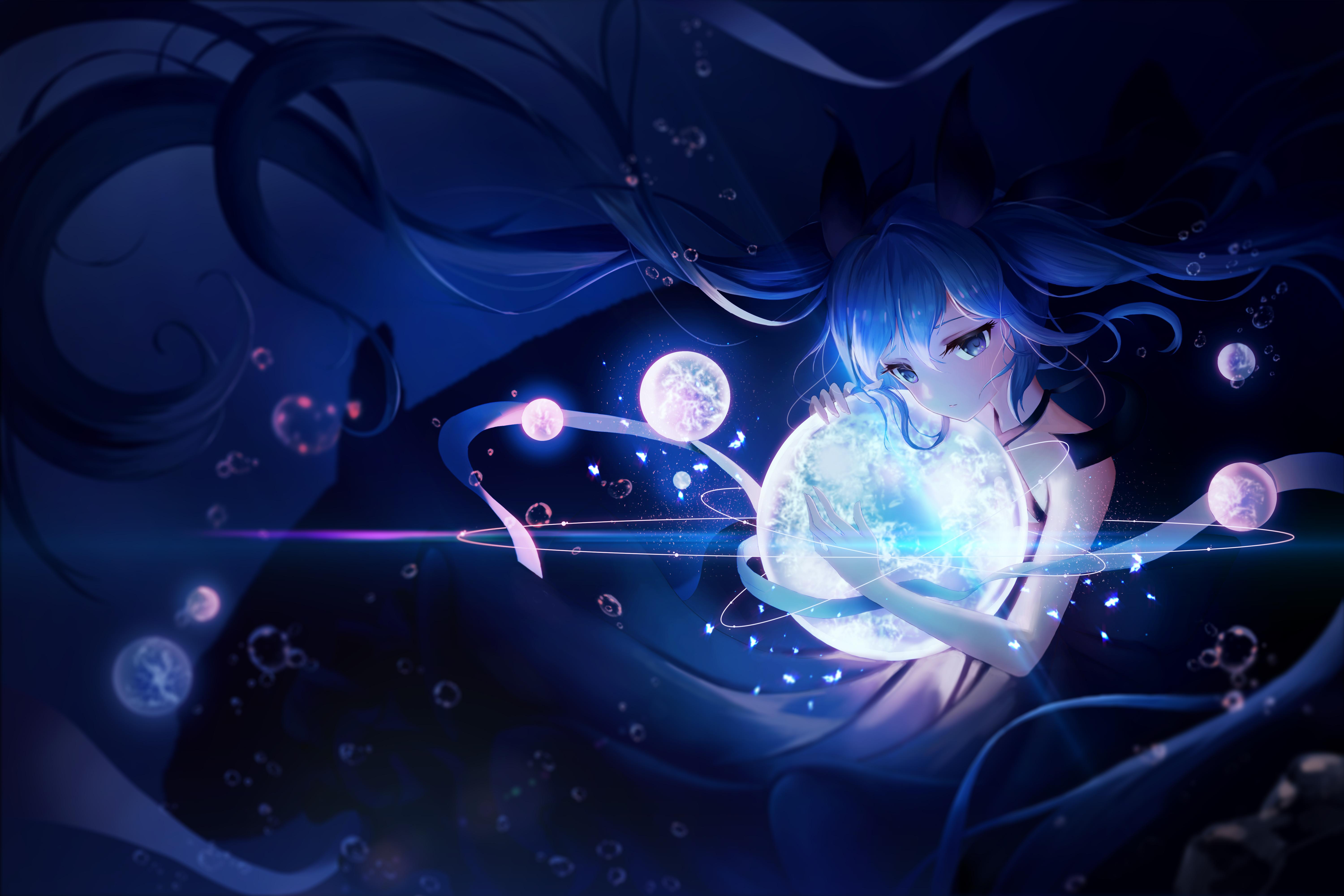 6000x4000 Hatsune Miku Wallpaper 4K, Anime girl, Dream, Cosmos, Universe, Magic, 5K, Fantasy