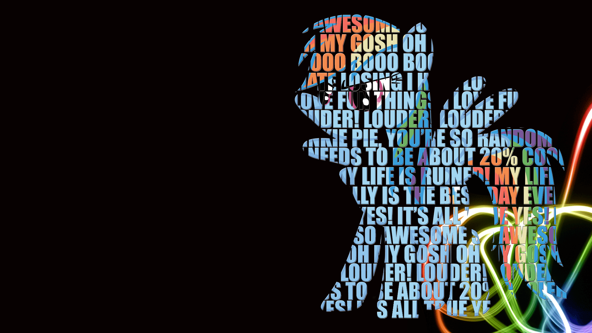 1920x1080 Rainbow Dash Text Wallpaper