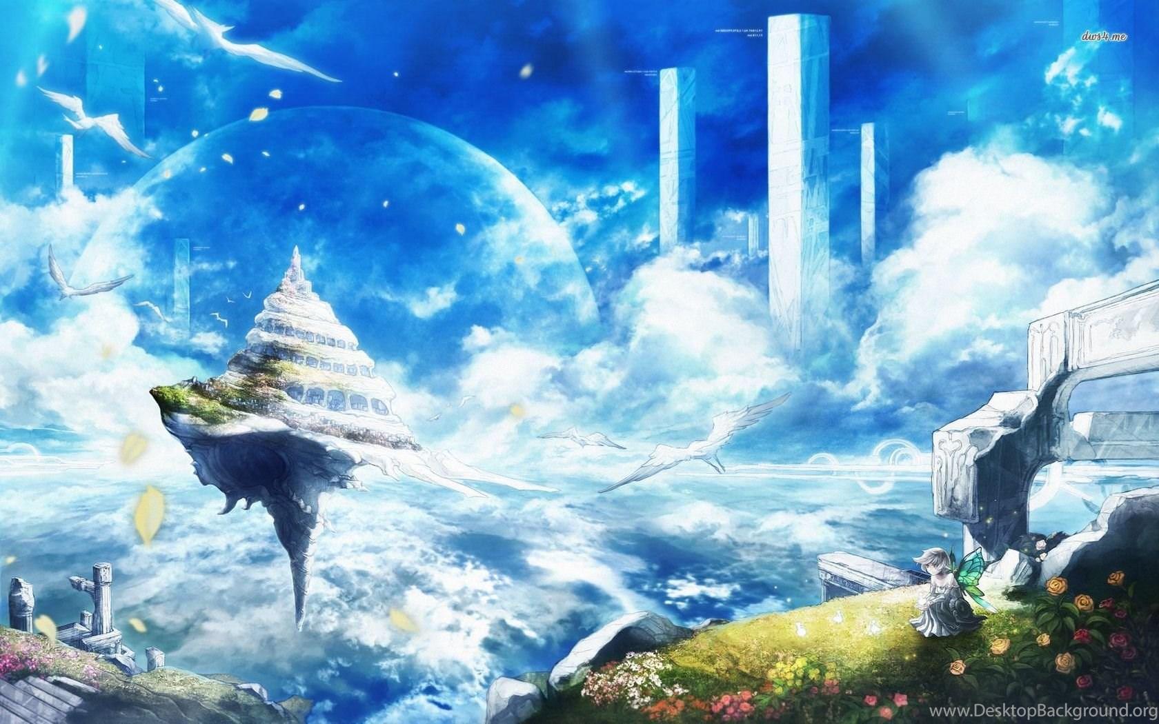 1680x1050 Sad Fairy And The Floating Island Wallpaper Anime Wallpaper. Desktop Background