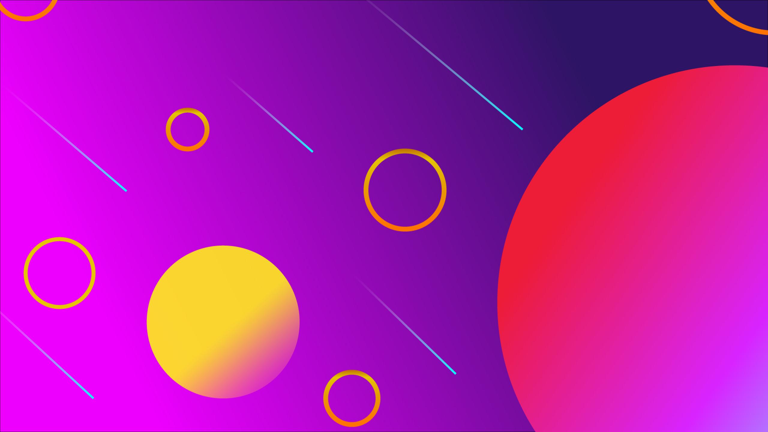 2560x1440 Abstract Purple and Yellow Circles 1440P Resolution Wallpaper, HD Abstract 4K Wallpaper, Image, Photo and Background