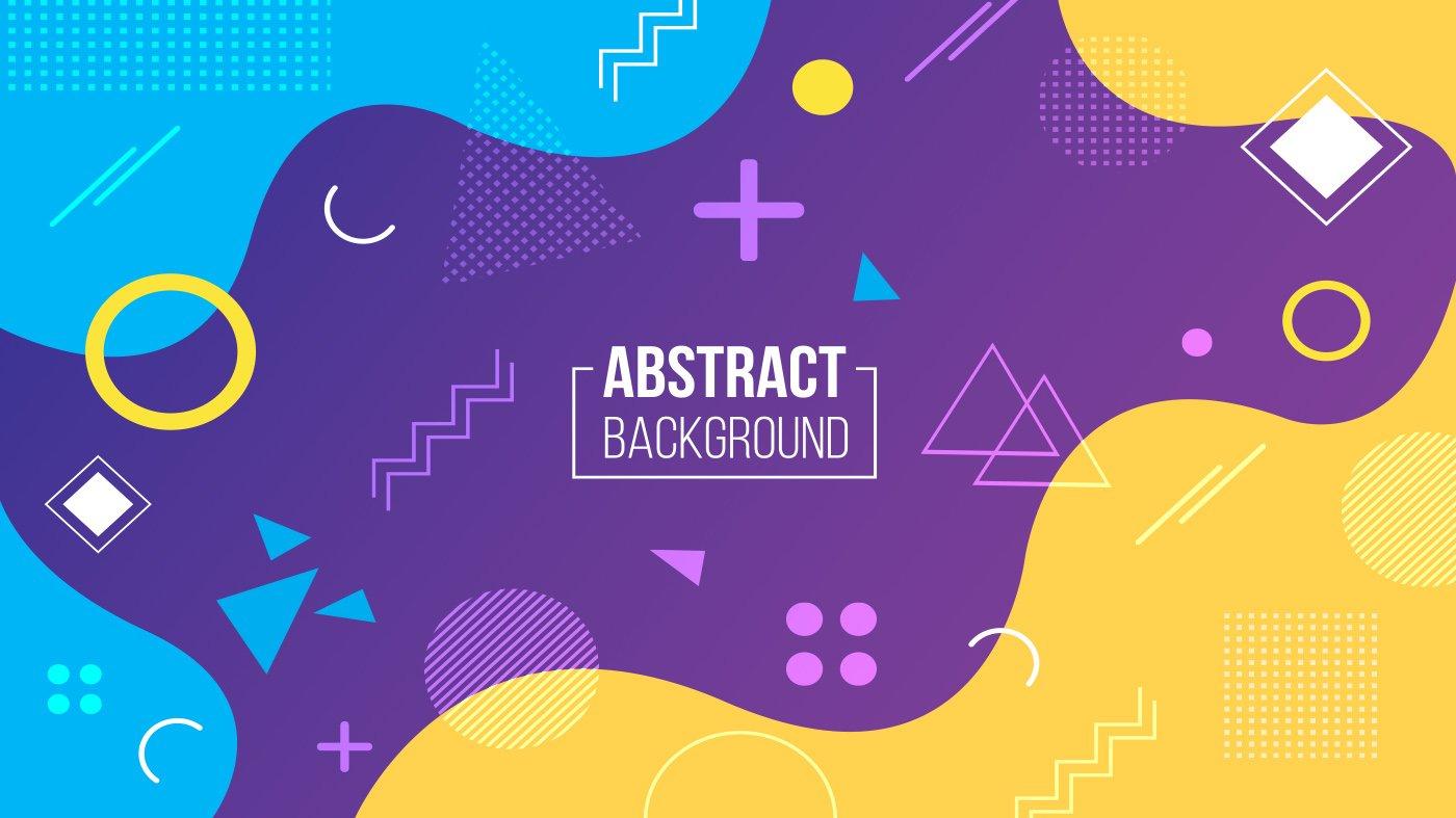 1400x787 Abstract purple yellow geometric background