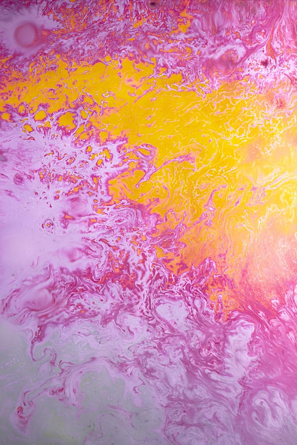 1000x1499 yellow pink and blue abstract painting photo