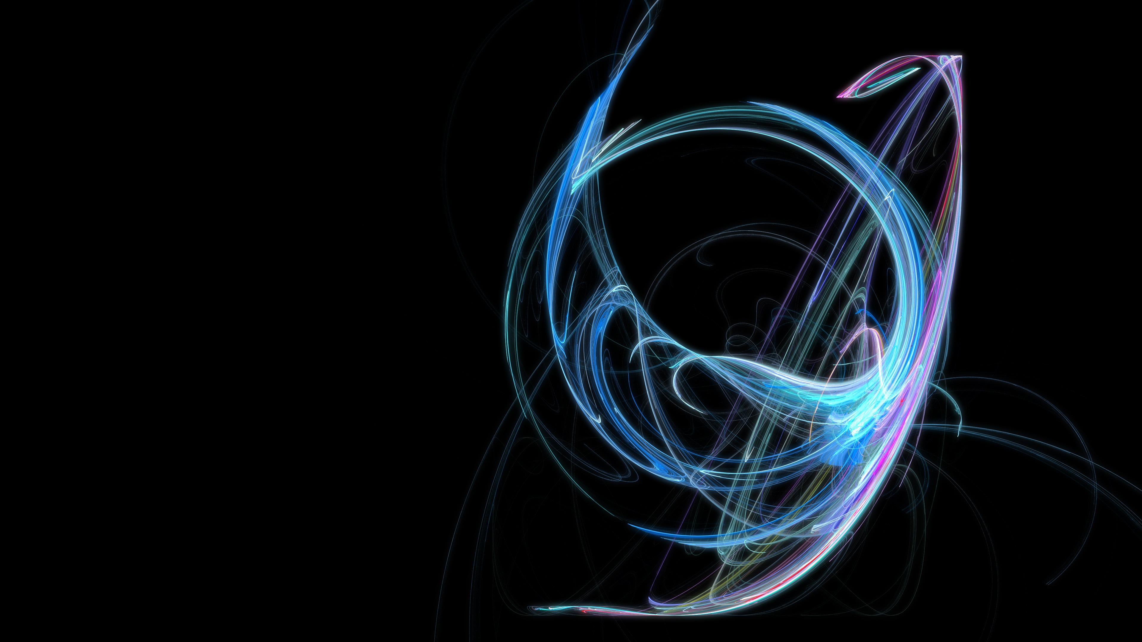 3840x2160 Abstract Apophysis Digital Art Black Background Cyan 3840x2160 UHD Wallpaper. Walldump HD and UHD Wallpaper