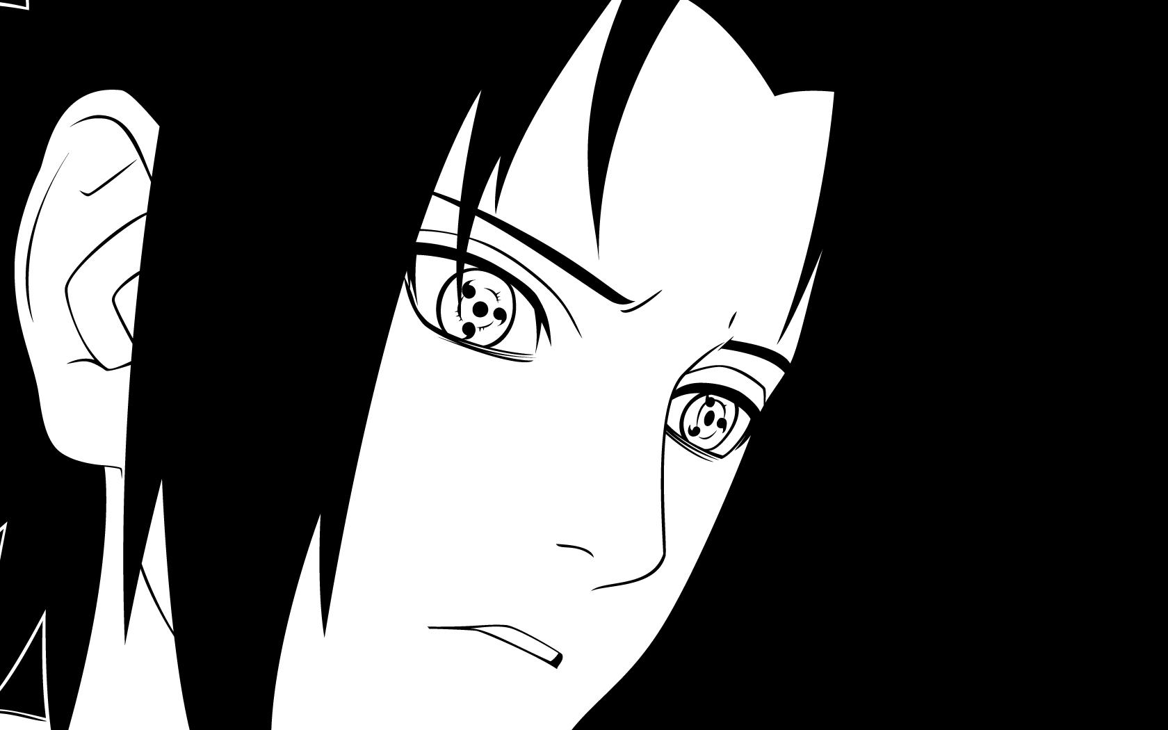 1680x1050 uchiha sasuke naruto shippuden sharingan grayscale manga 1680x1050 wallpaper