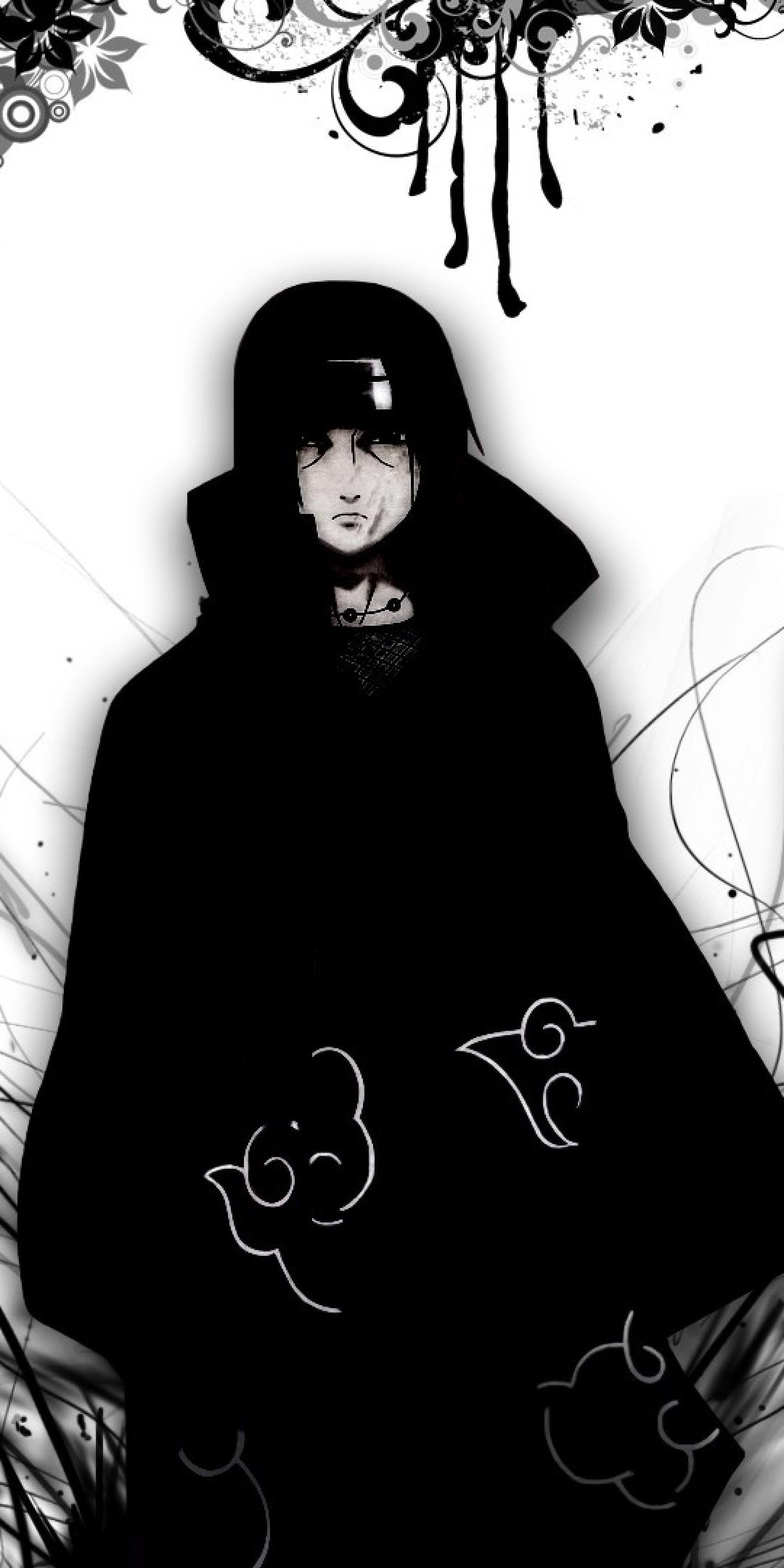 1080x2160 Uchiha Sasuke, Naruto, Black And White, Akatsuki Manga Wallpaper 1080p