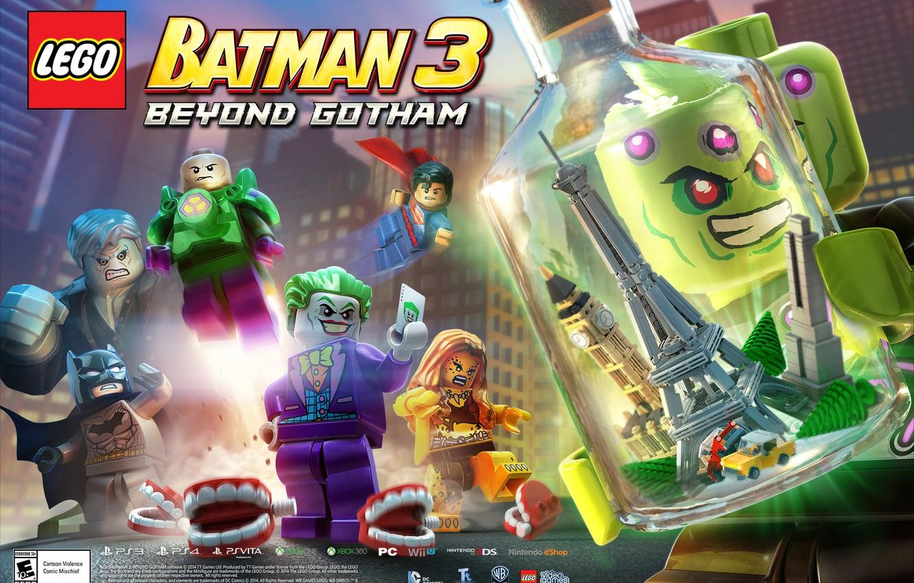 1332x850 Wallpaper city, Hero, Joker, bat, Superman, videogame, Dc Comics, Beyond Gotham, villains, LEGO Batman image for desktop, section игры