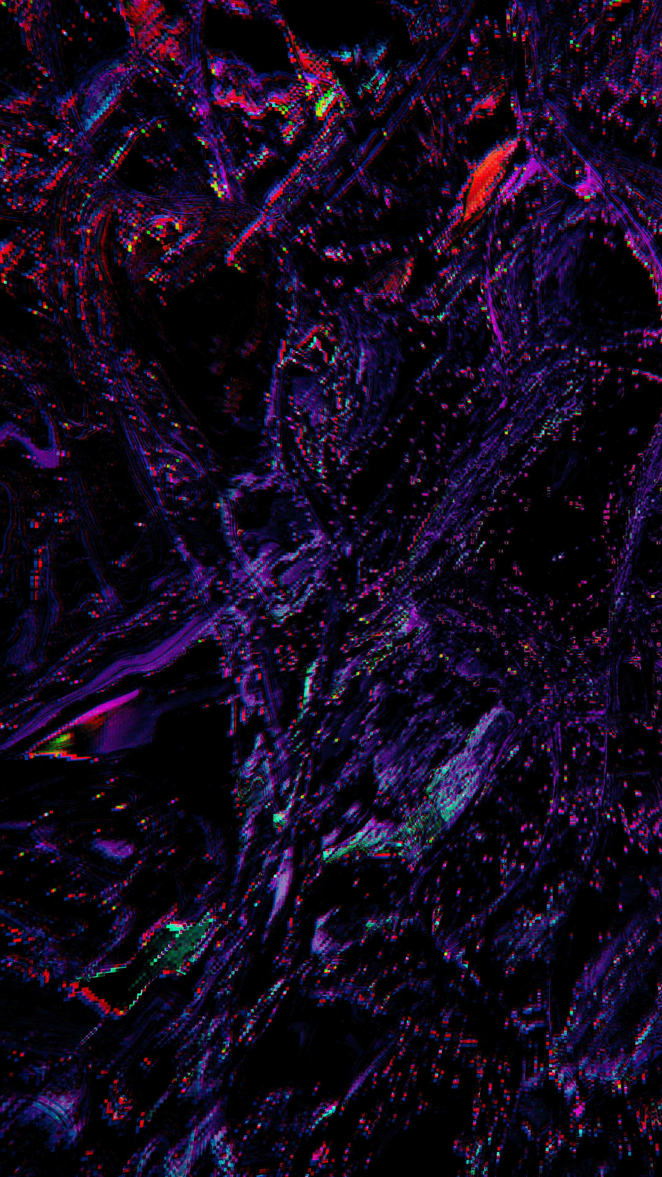 2160x3840 Glitch wallpaper from The Verge made AMOLED friendly (2160×3840): Amoledbackground