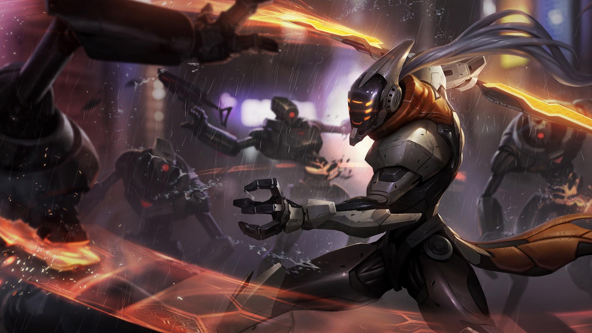 2048x1152 Wallpaper 4k Project Master Yi LoL Splash Art League of Legends lol Wallpaper