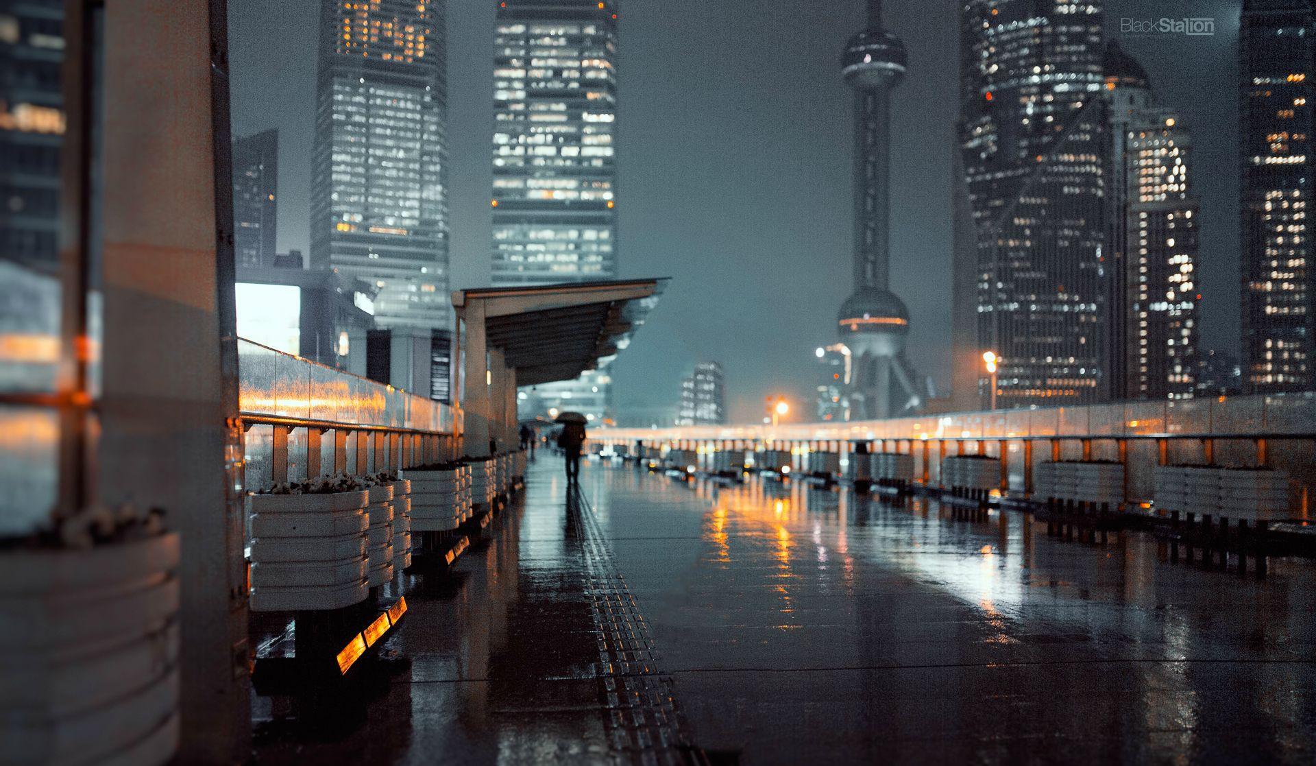 1920x1117 Rain in Shanghai