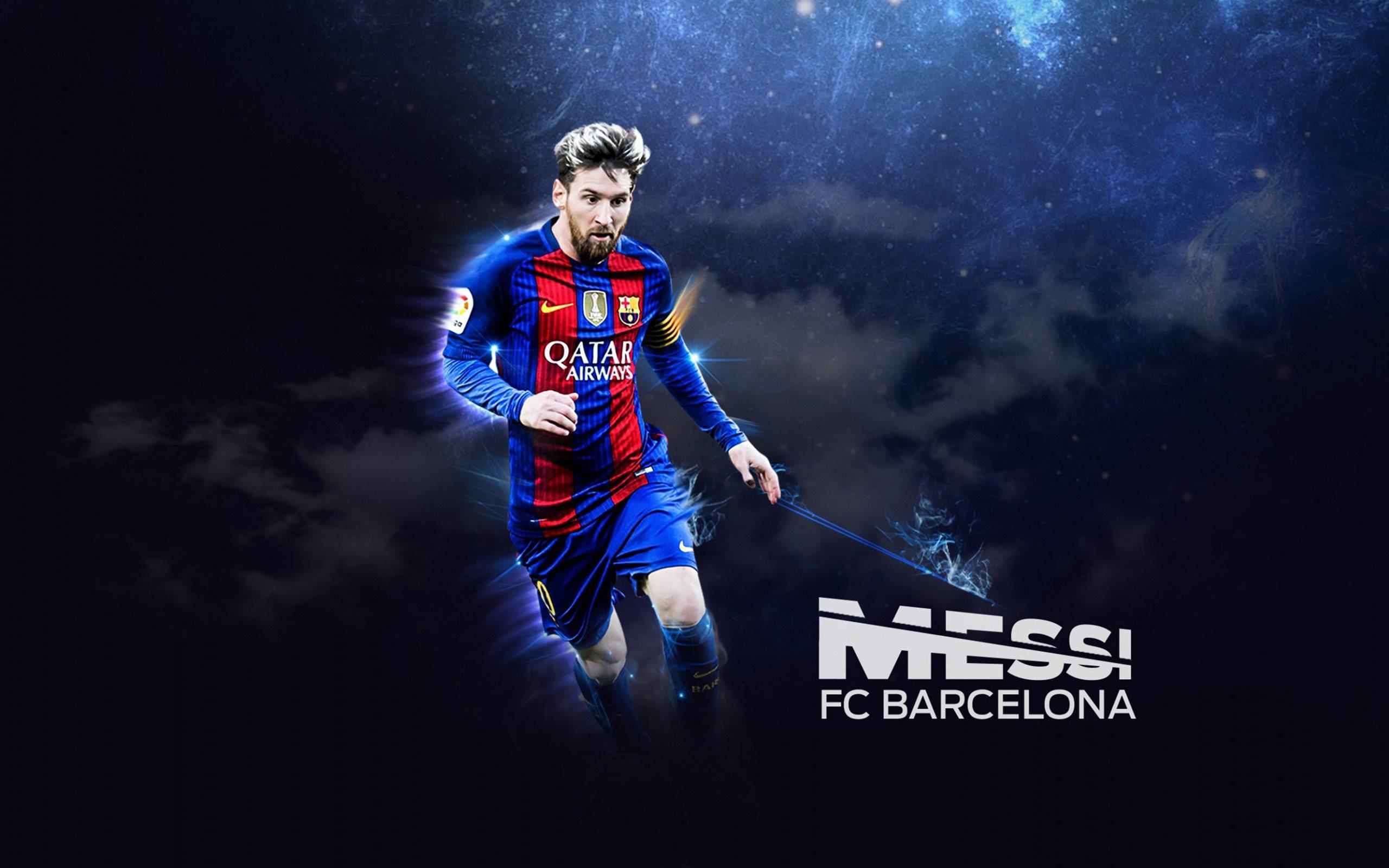 2560x1600 Download wallpaper Messi, FCB, fan art, football stars, Barca, Lionel Messi, FC Barcelona, footballers, soccer, Leo Messi for desktop with resolution 2560x1600. High Quality HD picture wallpaper
