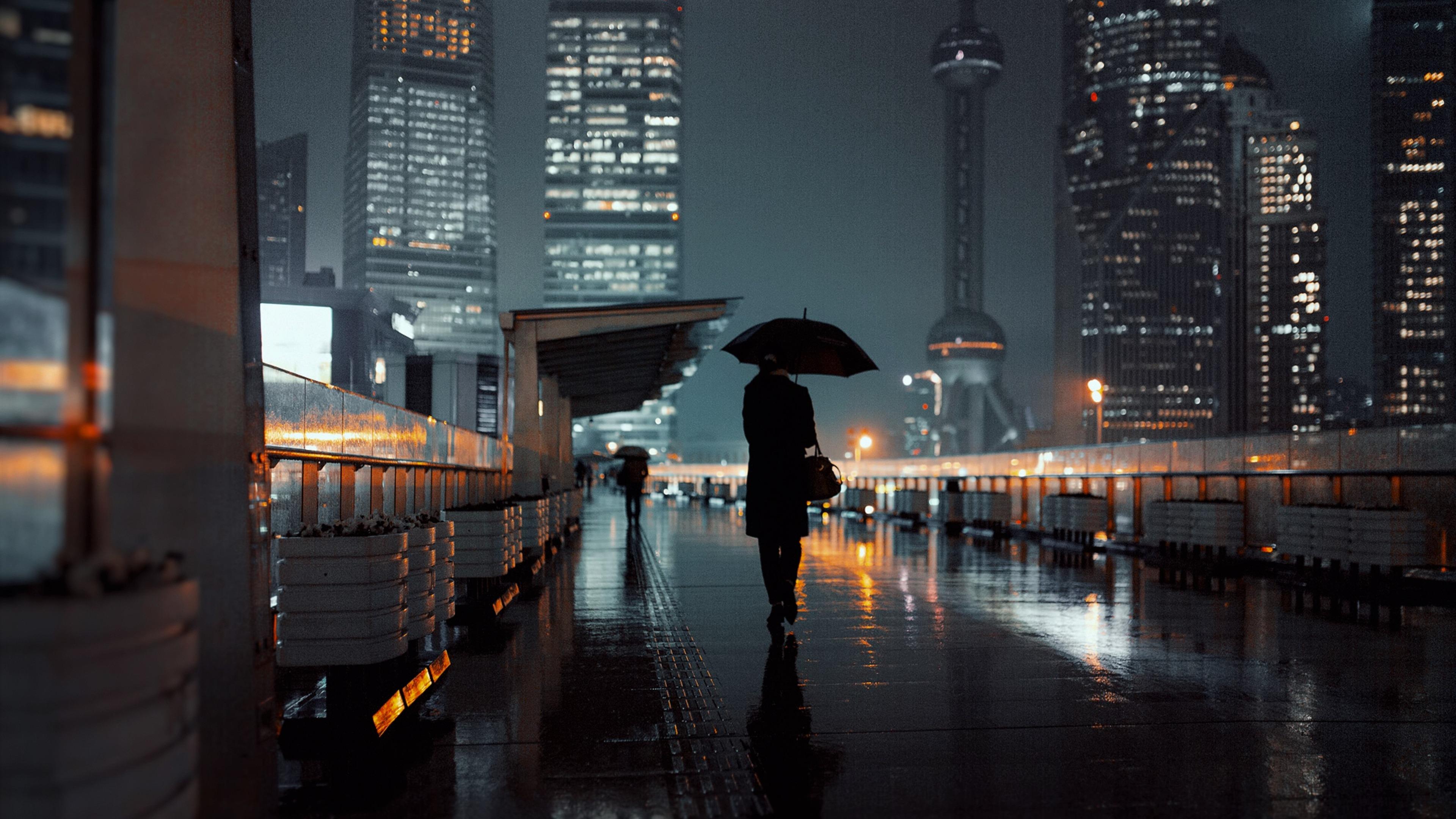 3840x2160 Rainy Night In Shanghai Wallpaper. Wallpaper Studio 10