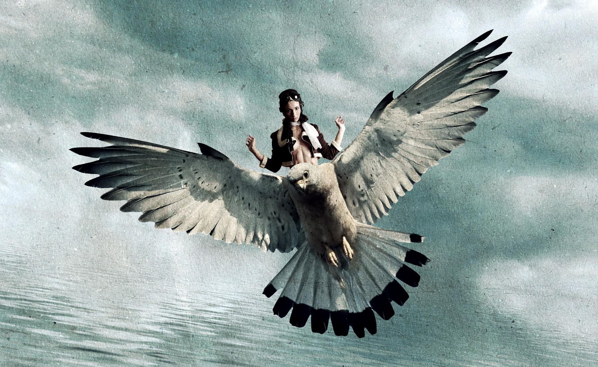 1920x1180 bird, girl, fly Wallpaper, HD Fantasy 4K Wallpaper, Image, Photo and Background