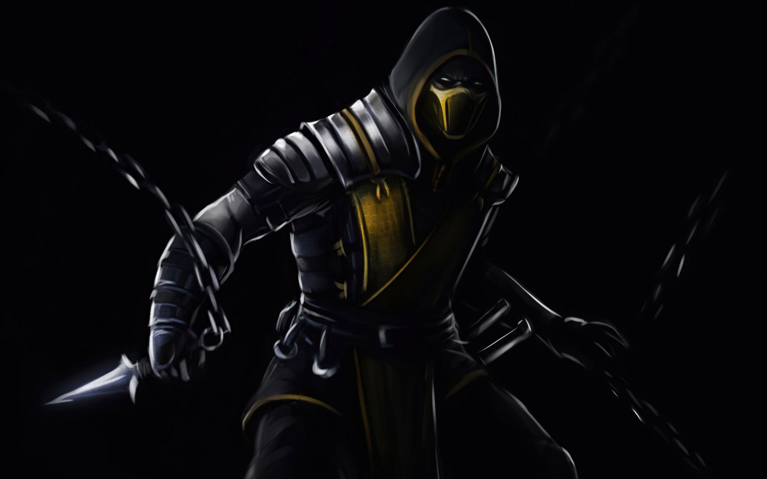 2560x1600 scorpion mortal kombat dark 5k MacBook Air Wallpaper Download