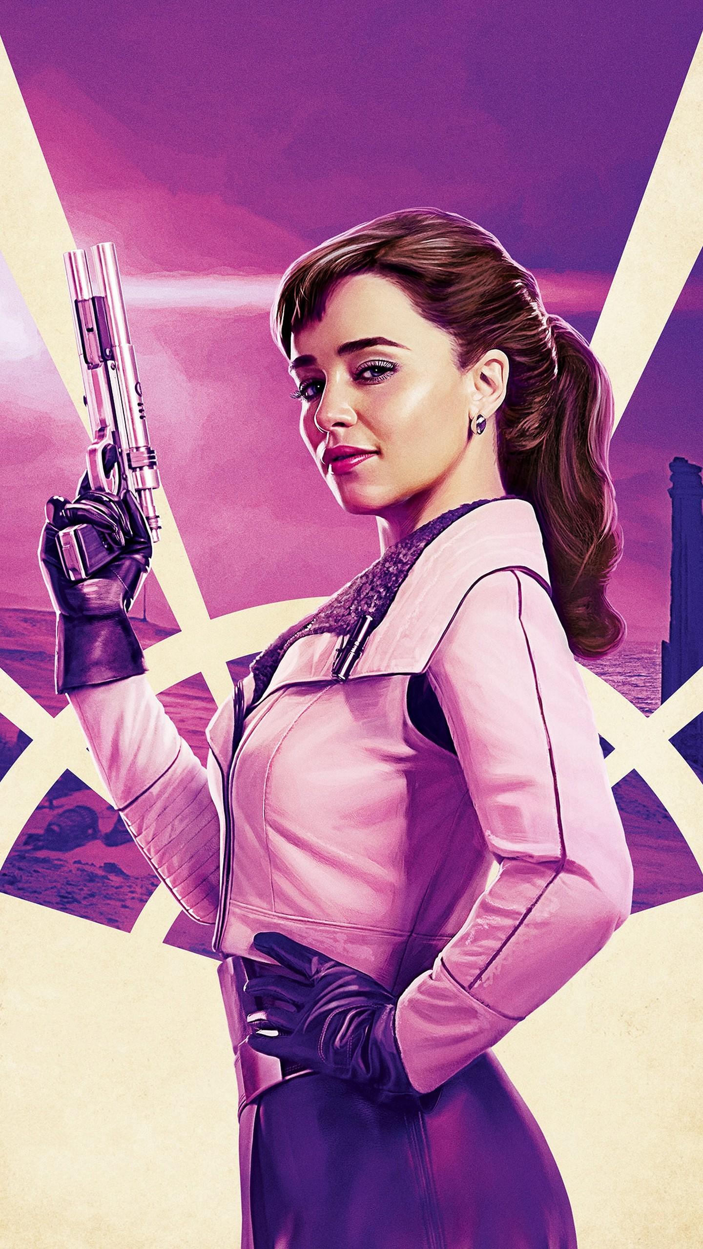 1440x2560 Emilia Clarke as Qi'Ra in Solo A Star Wars Story Wallpaper