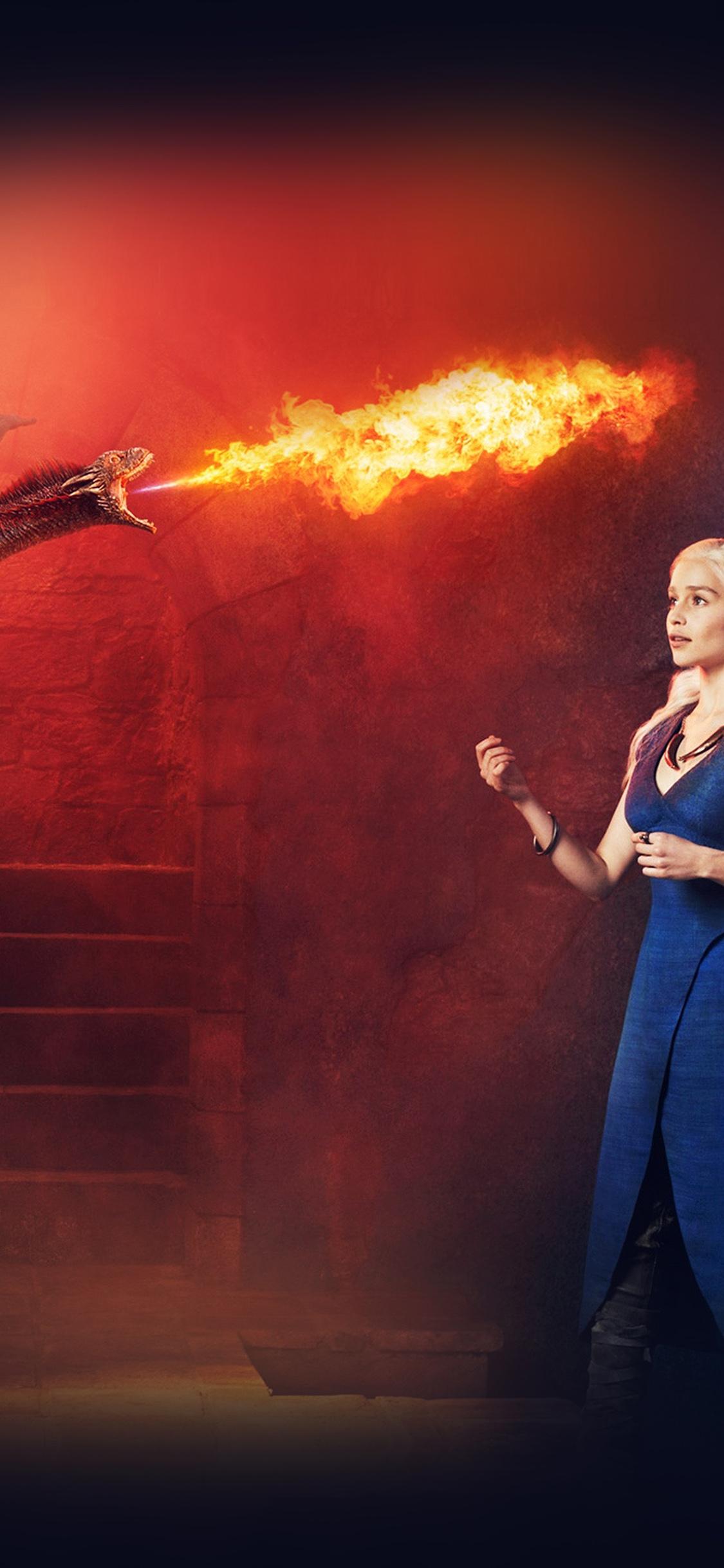 1125x2436 iPhoneXpapers clarke game of thrones fire dragon