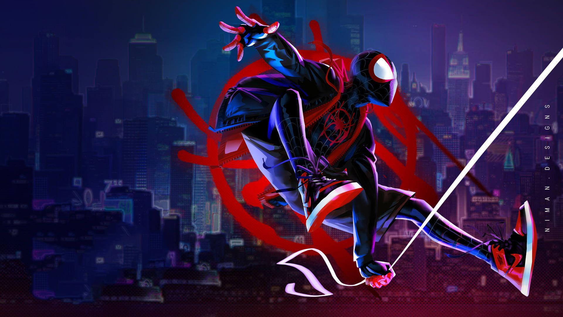 1920x1080 Movie Spider Man: Into The Spider Verse Miles Morales #Spider Man P # Wallpaper #hdwallpaper #desktop. Miles Morales, Spiderman, Marvel Spiderman Art