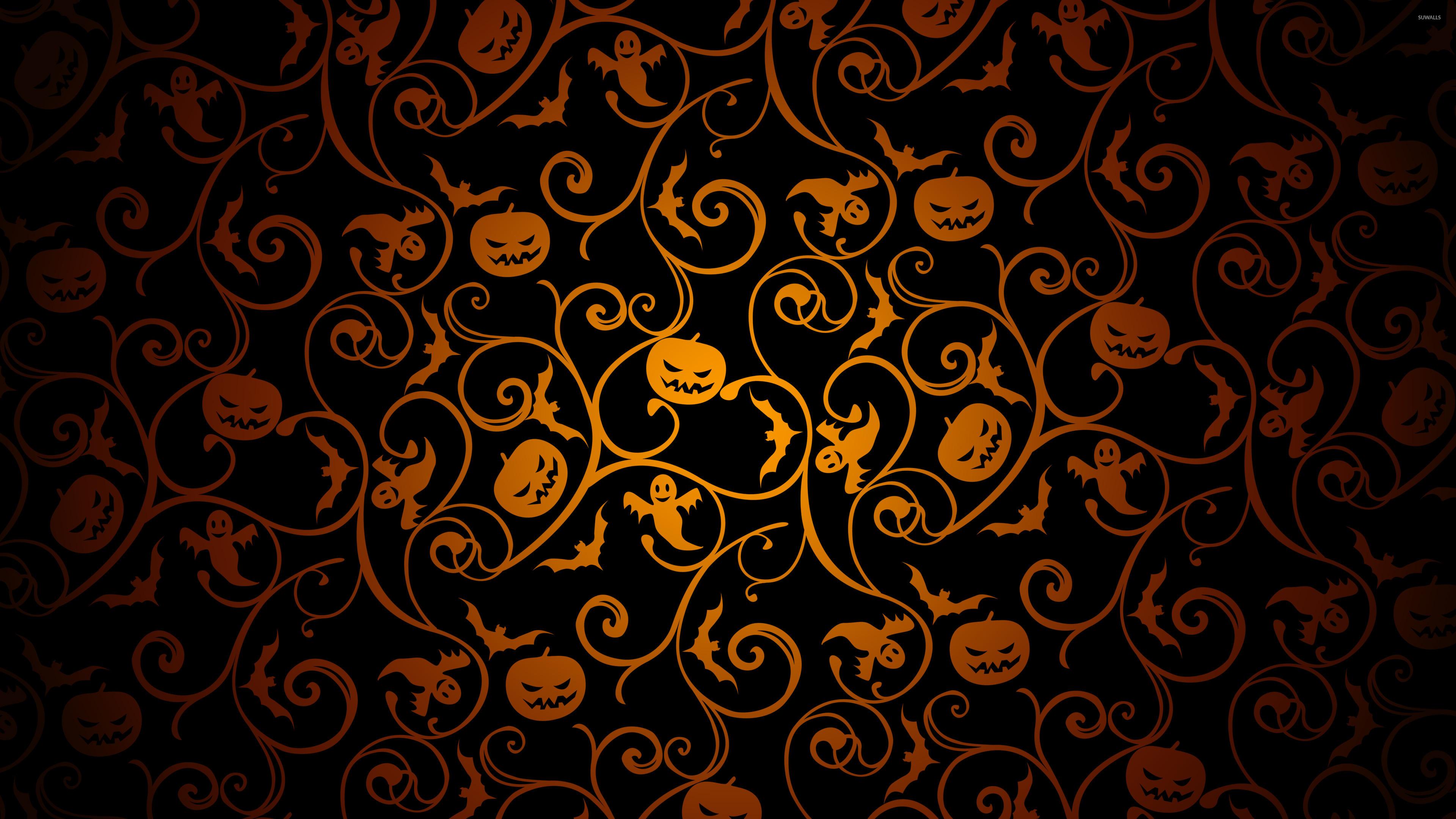 3840x2160 Halloween Orange And Black Wallpaper
