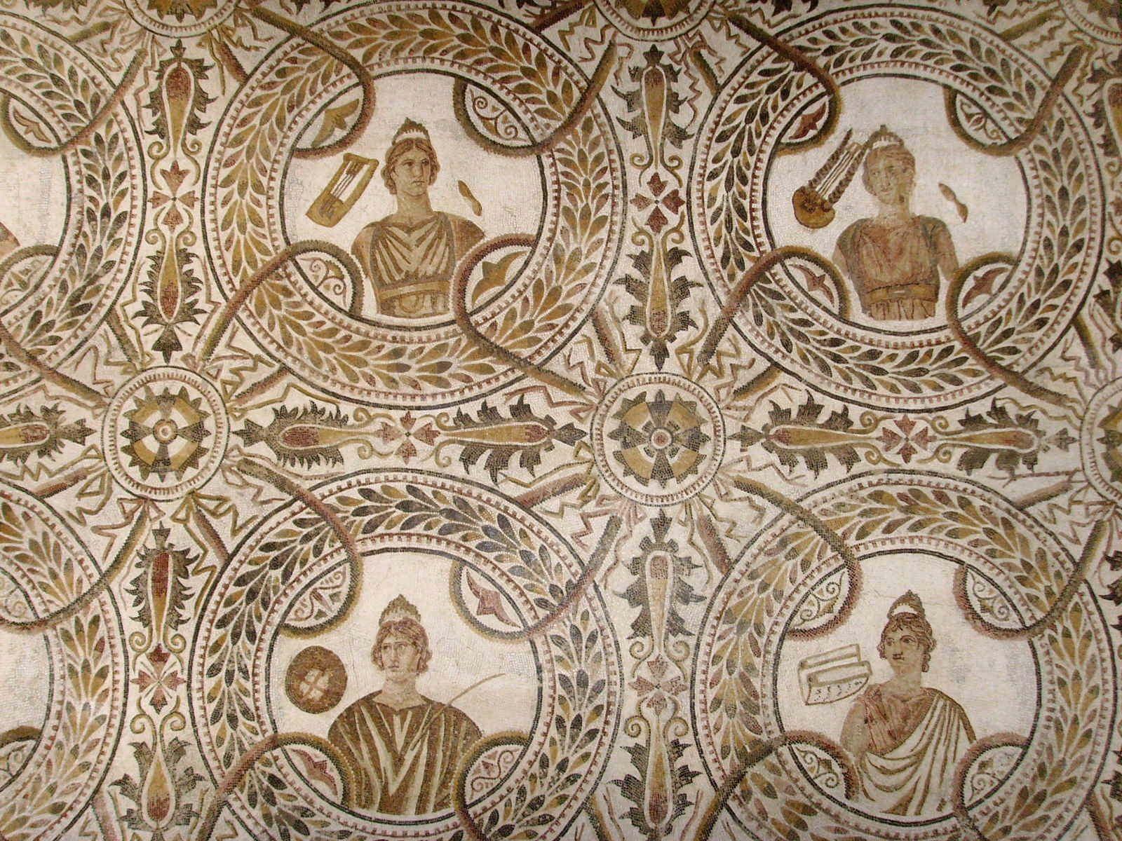 1600x1200 El Djem Tunisia Museum mosaics exhibit - World All Details. Roman mosaic, Ancient world maps, Byzantine mosaic
