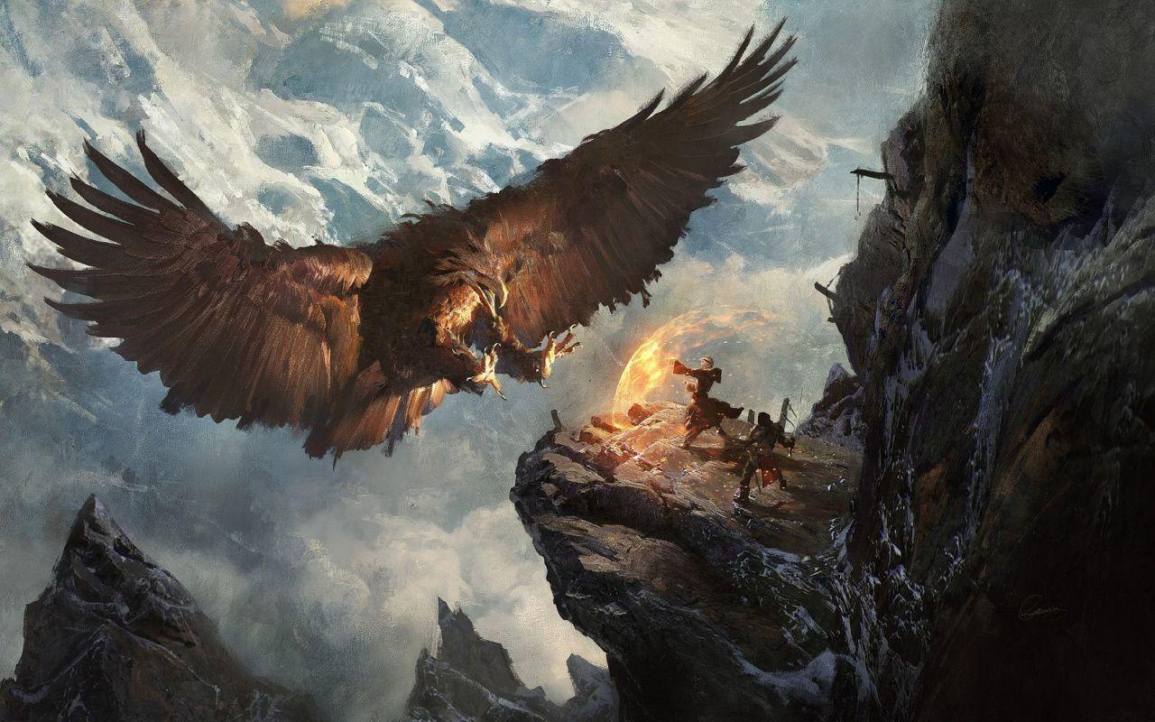 1280x800 Download 1280x800 wallpaper eagle, fantasy, warrior, art, full HD
