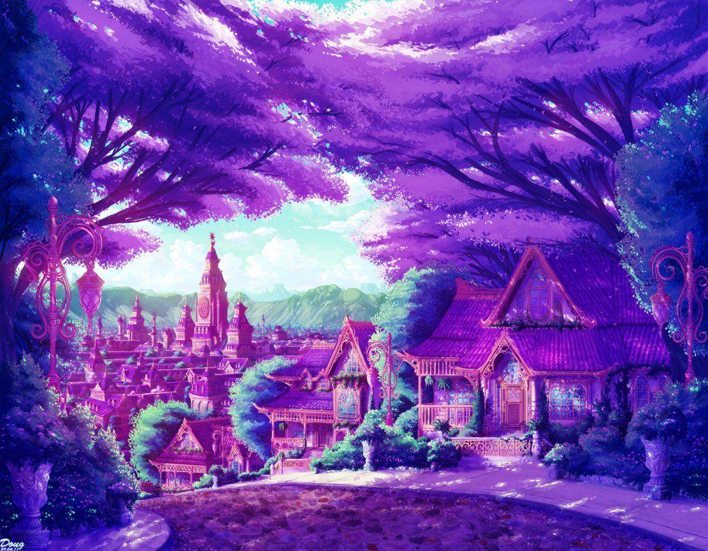 1013x789 Magical Suburb. Anime scenery, Digital art gallery, Animation art
