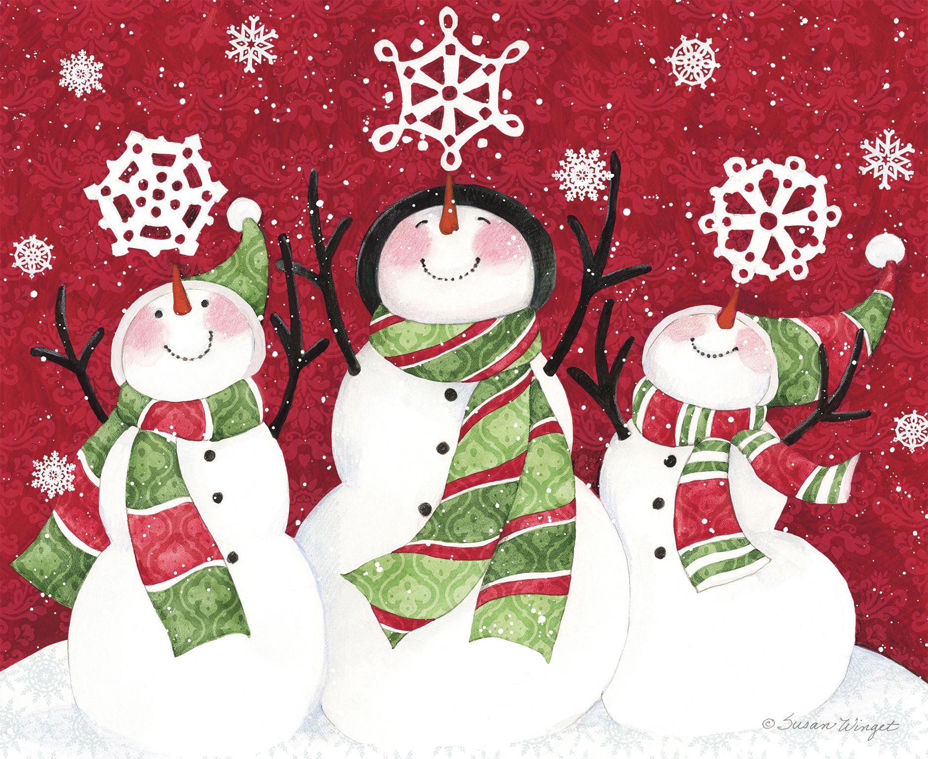 1878x1536 Christmas Snowmen Wallpaper
