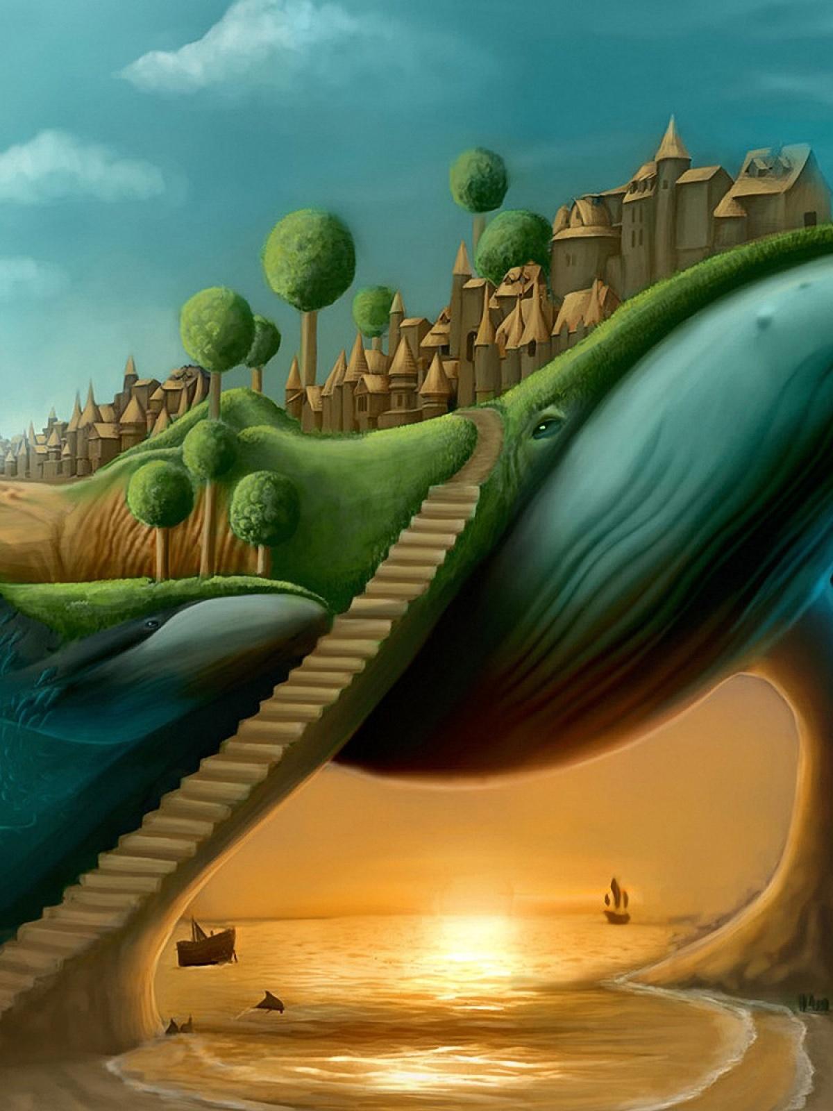 1200x1600 Surreal Landscape iPhone Wallpaper