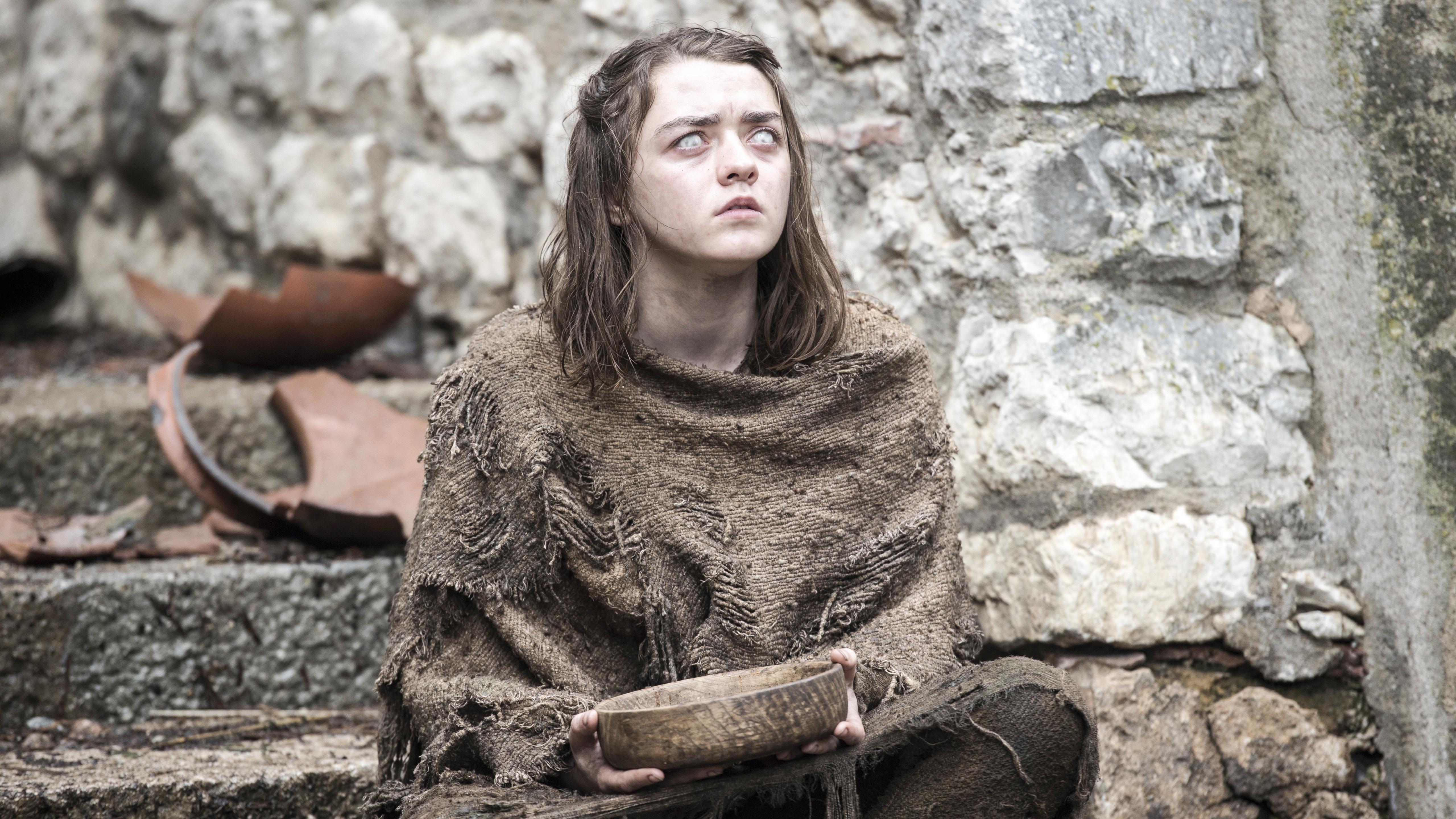 5120x2880 Arya Stark Game of Thrones Season 6 Wallpaper in jpg format for free download