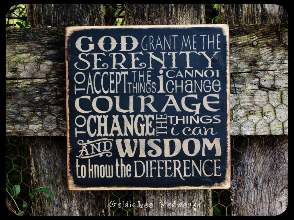 1024x768 Serenity Prayer Typography Word Art Primitive Sign