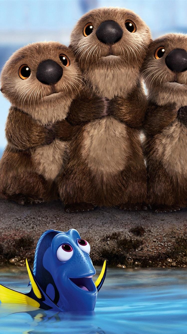 750x1334 Finding Dory, Cute Beavers 1080x1920 IPhone 8 7 6 6S Plus Wallpaper, Background, Picture, Image