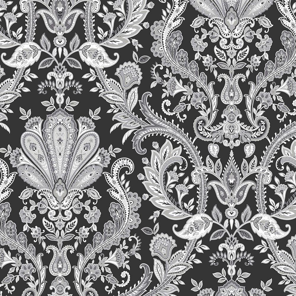 1000x1000 Norwall Jacobean Paisley Vinyl Roll Wallpaper (Covers 56 sq. ft.)-MD29430 Home Depot