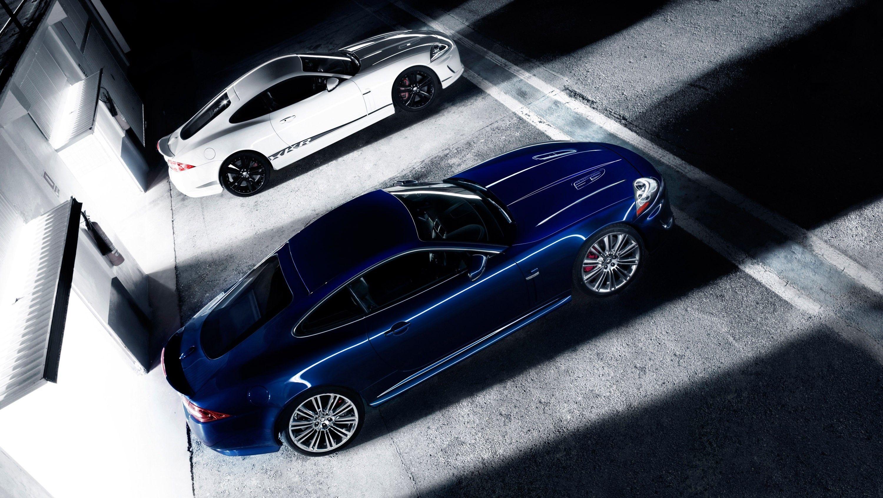 3000x1692 Blue black cars jaguar xkr speed wallpaper
