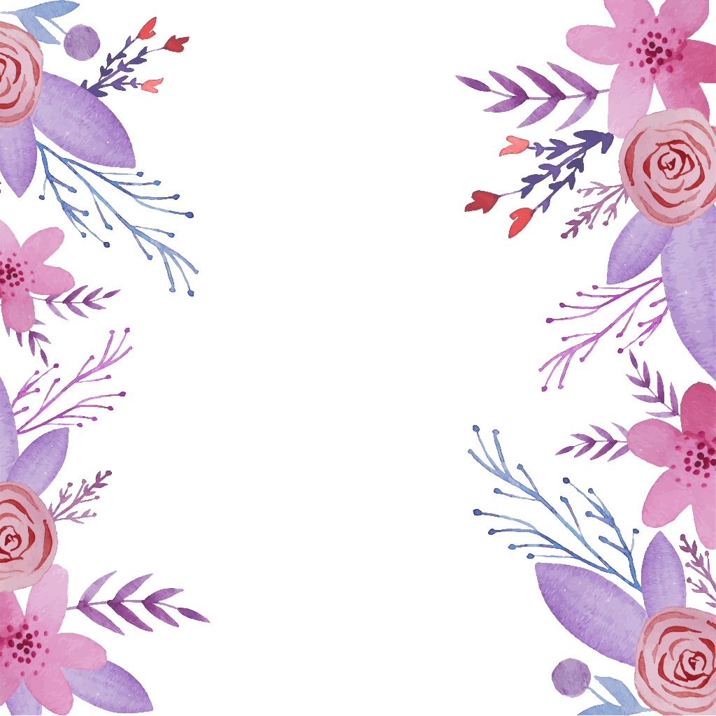 1024x1024 Elegant Purple Flowers Background Material Png Download Purple Floral Background